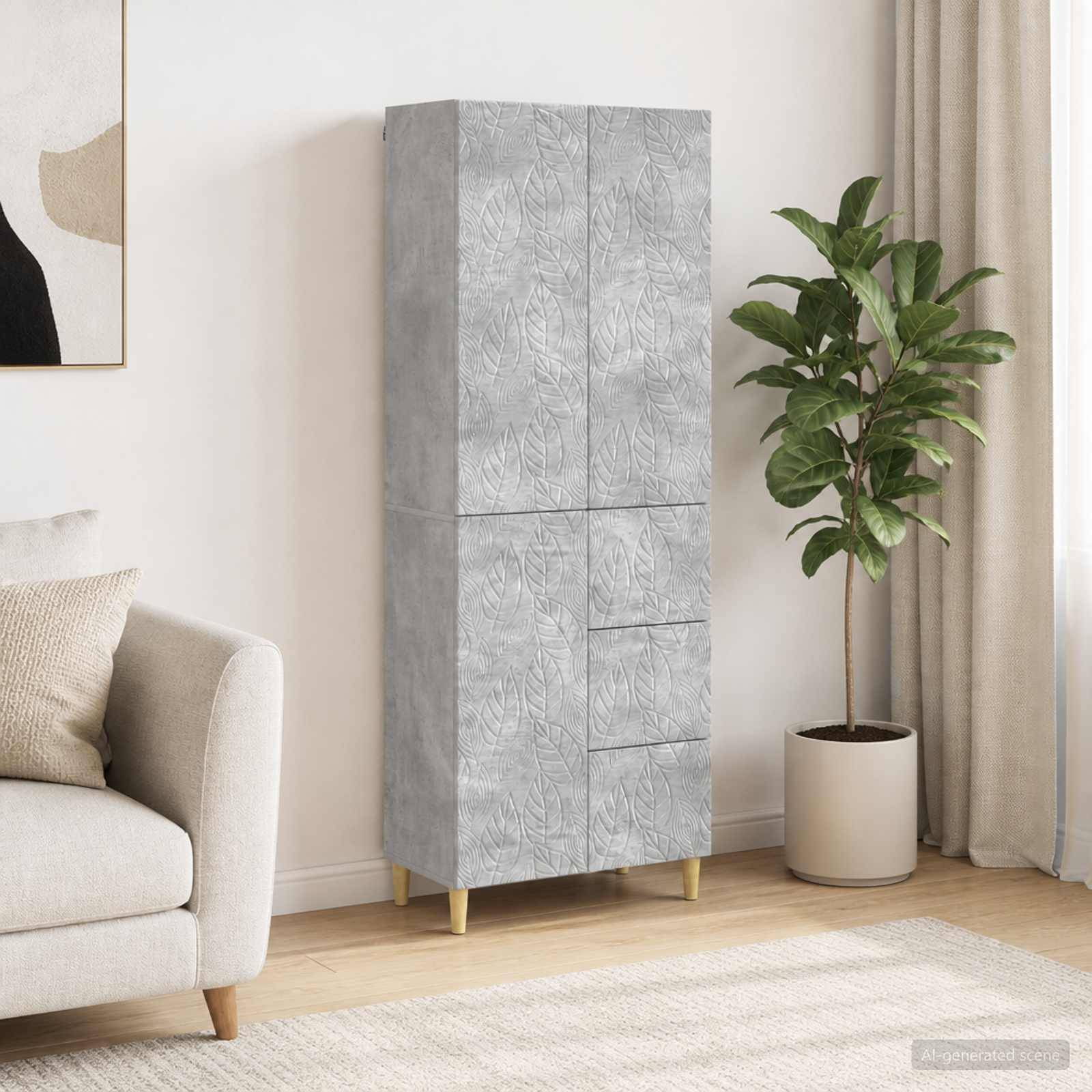 vidaXL 2 pcs Betongrau