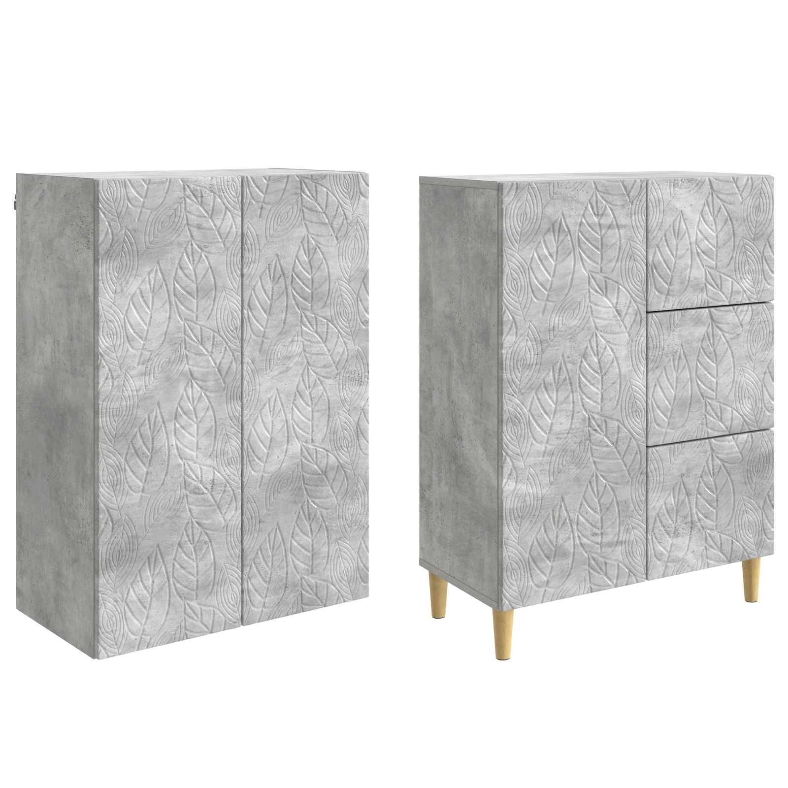 vidaXL 2 pcs Betongrau