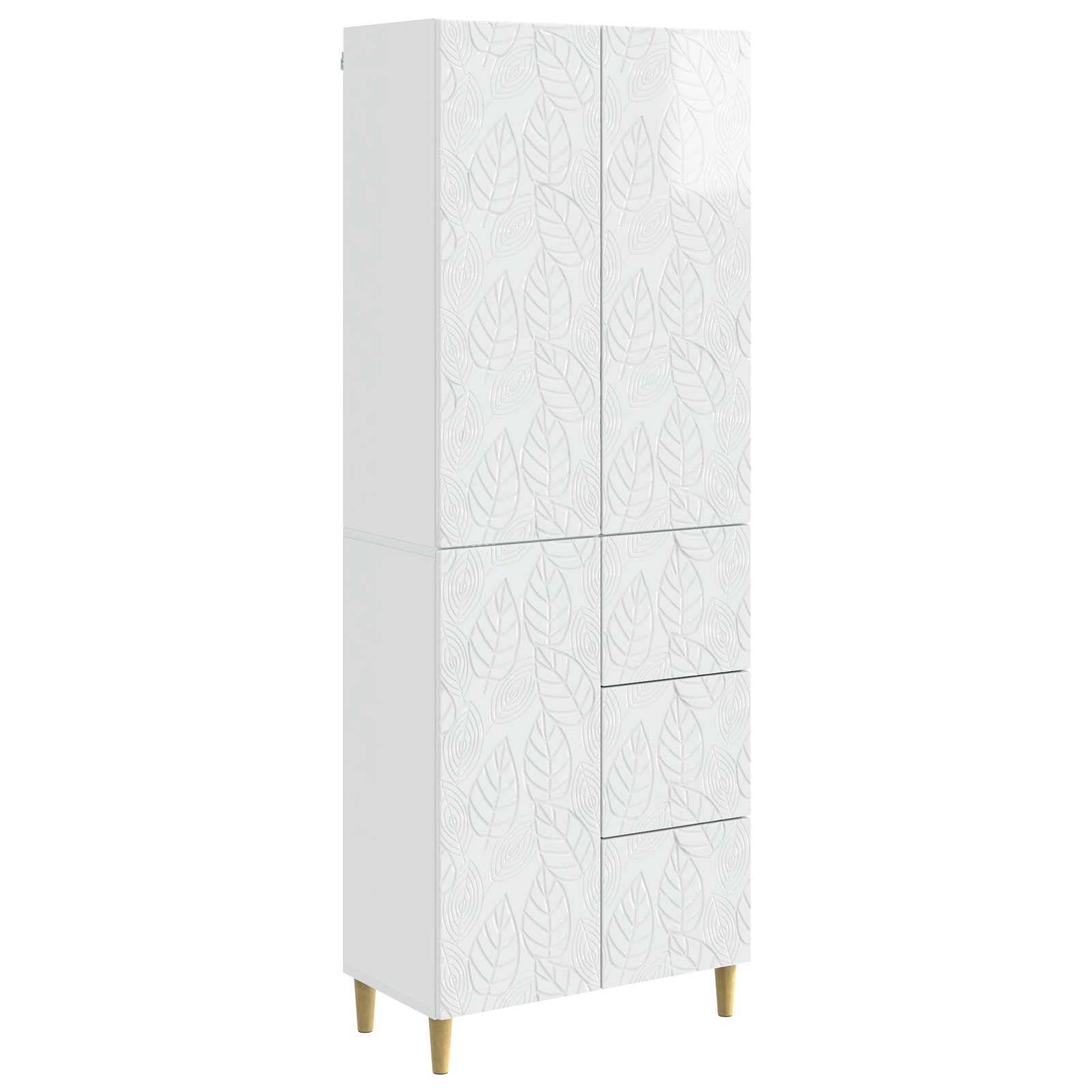vidaXL 2 pcs Hochglanz Weiß