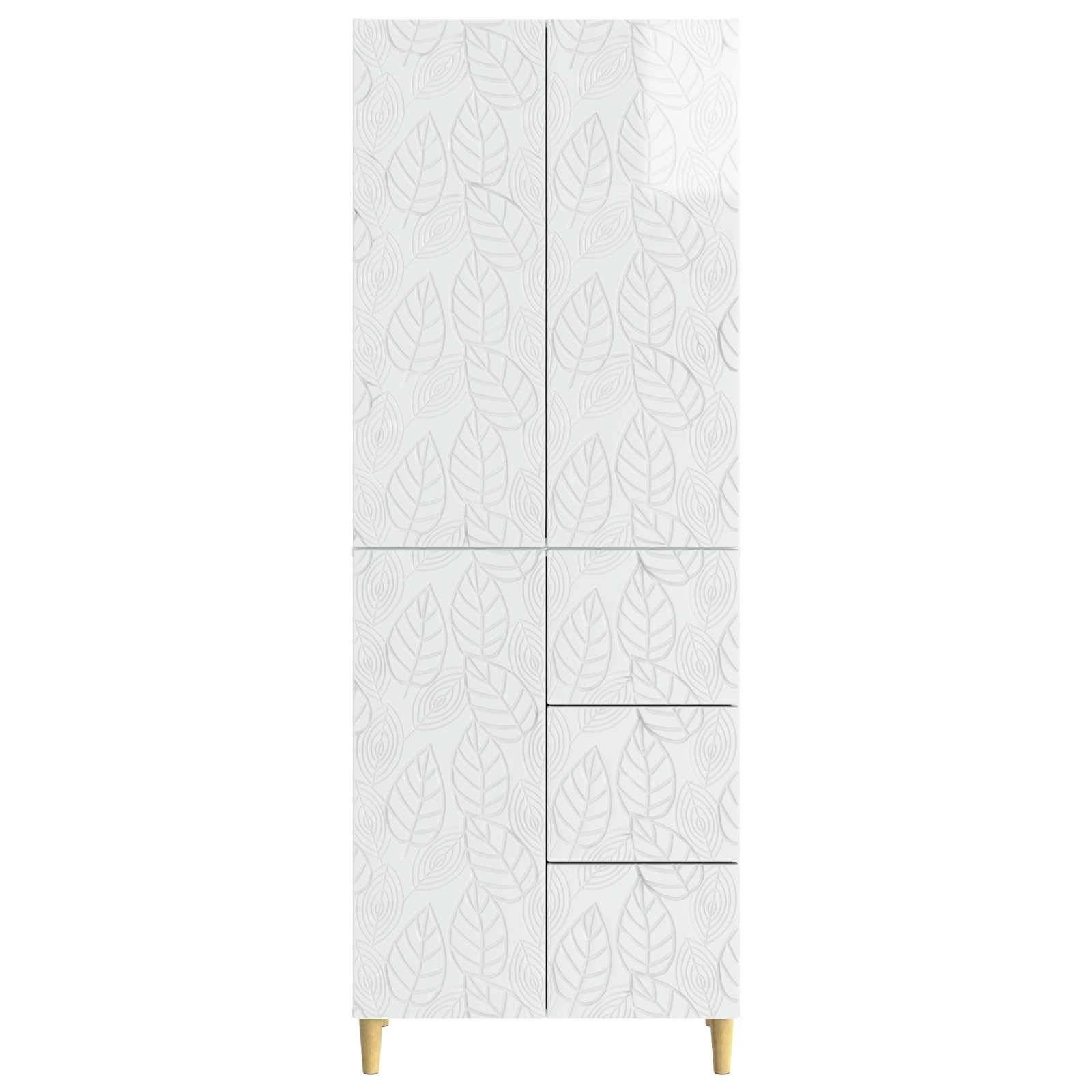 vidaXL 2 pcs Hochglanz Weiß