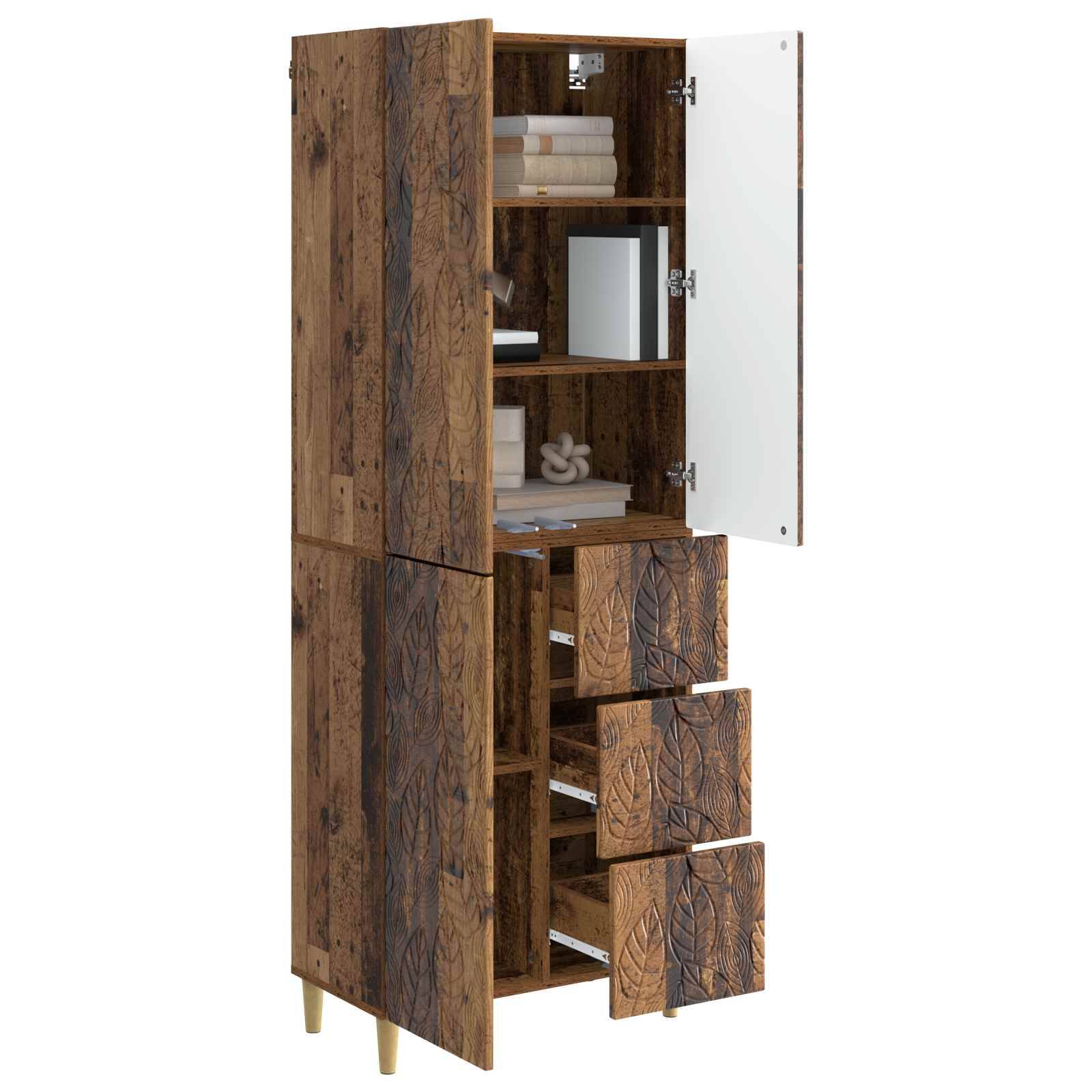 vidaXL 2 pcs Altholz
