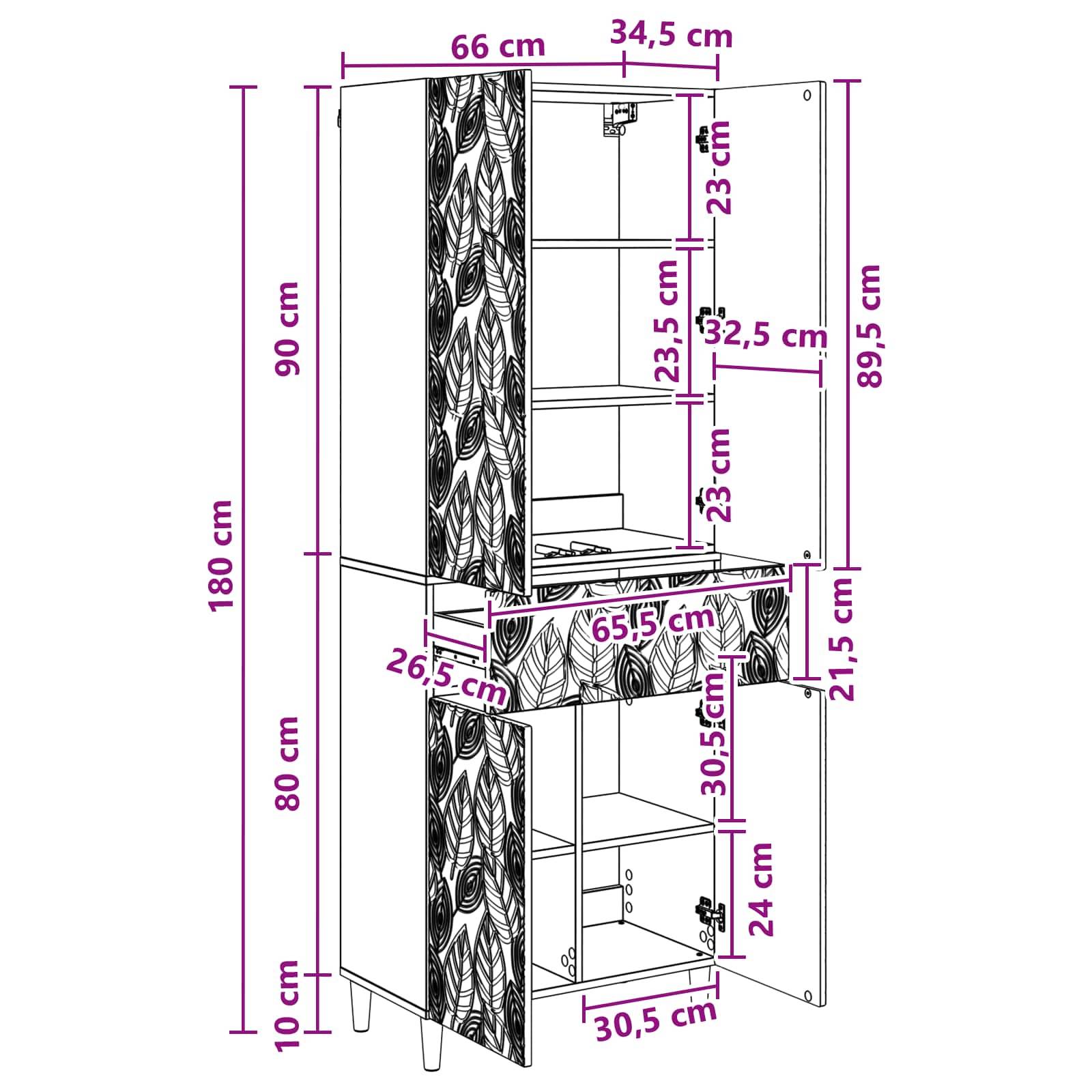 vidaXL Schrankset 2 pcs Altholz Holzwerkstoff