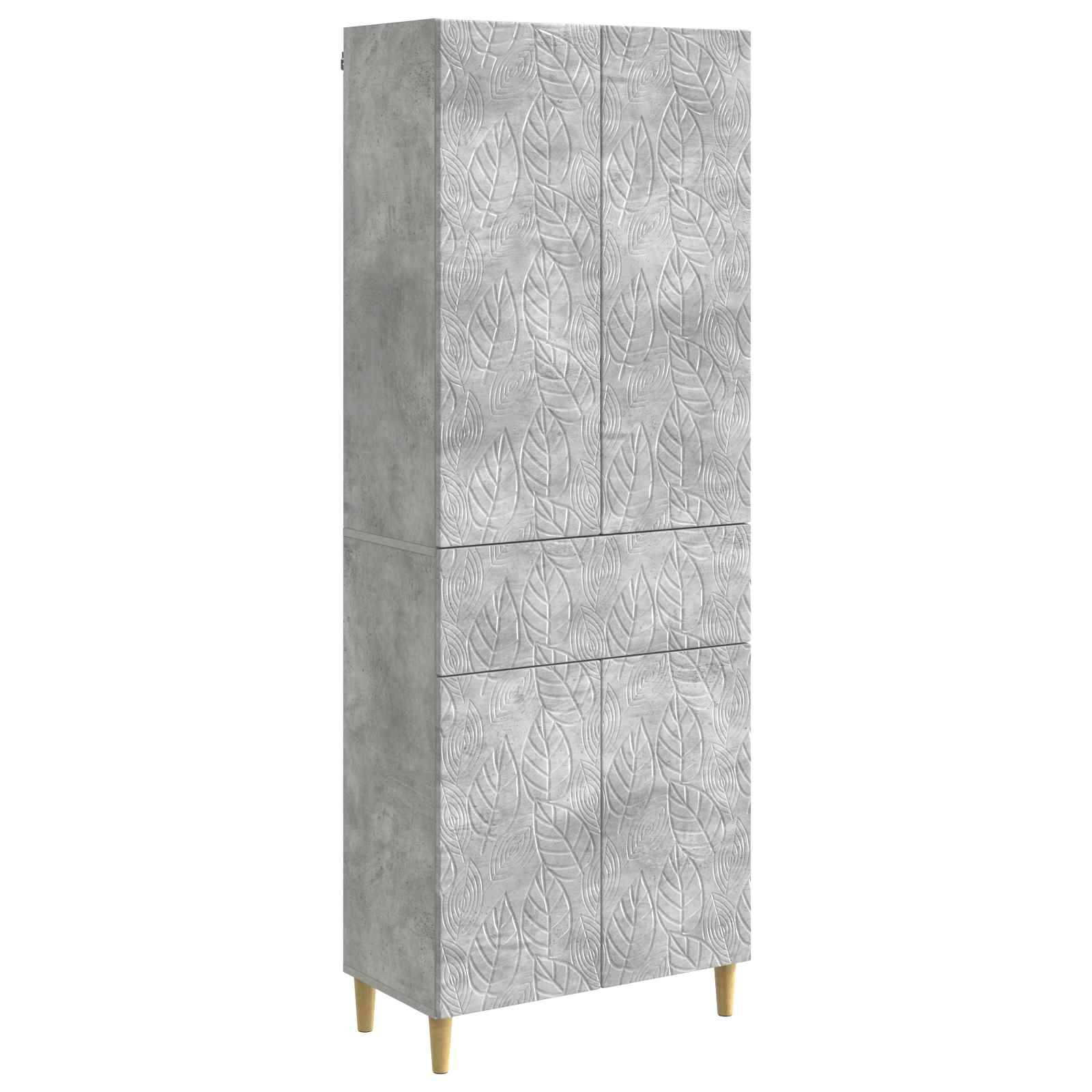 vidaXL Schrankset 2 pcs Betongrau Holzwerkstoff