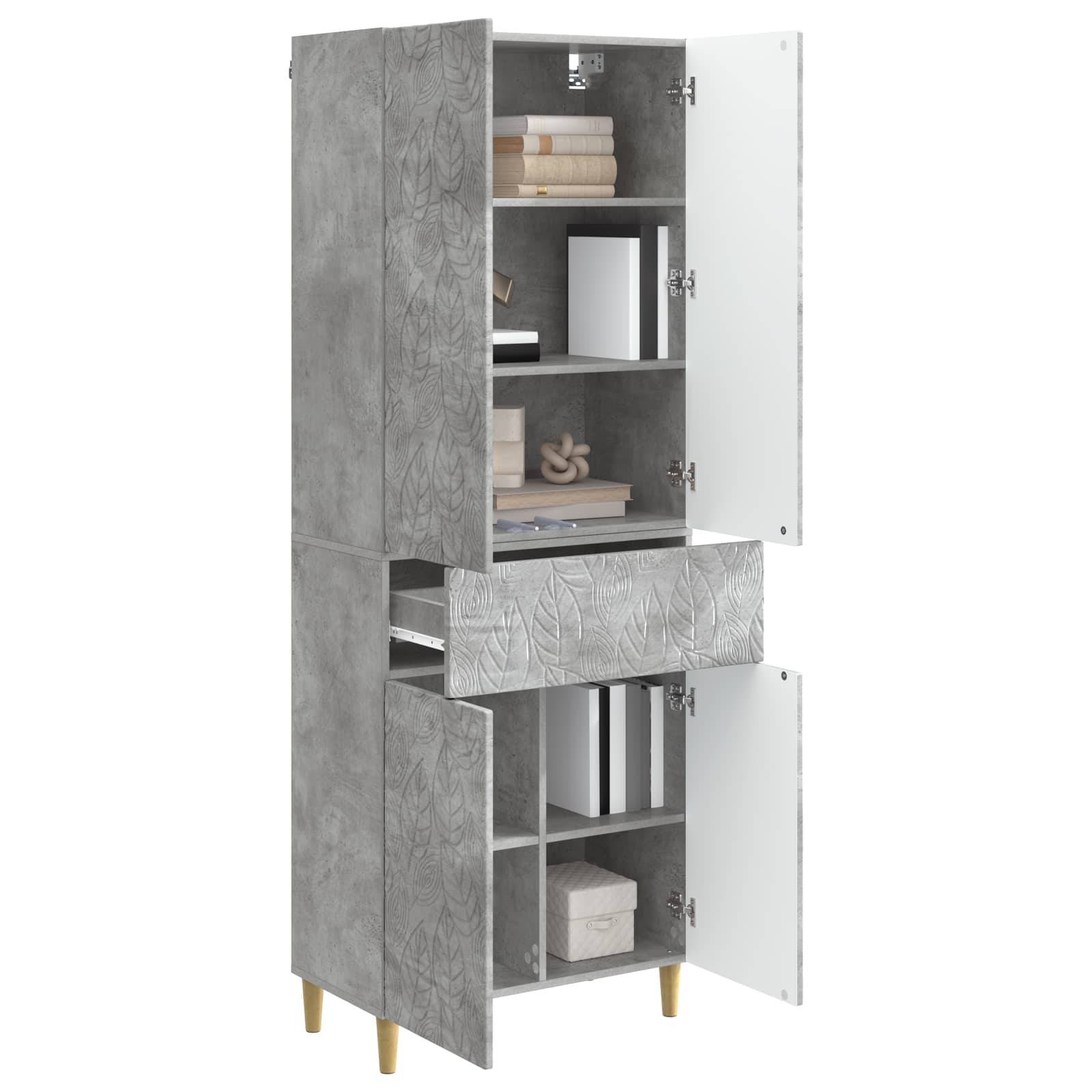 vidaXL Schrankset 2 pcs Betongrau Holzwerkstoff