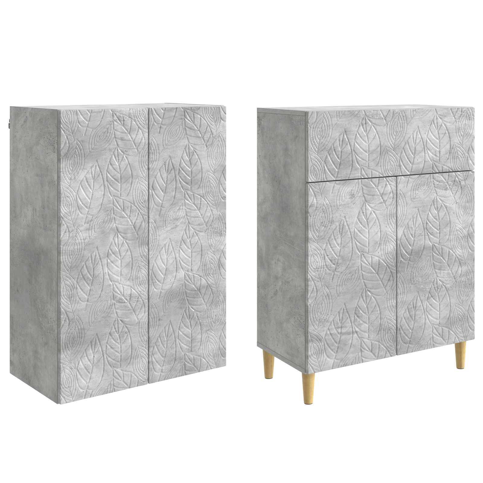 vidaXL Schrankset 2 pcs Betongrau Holzwerkstoff
