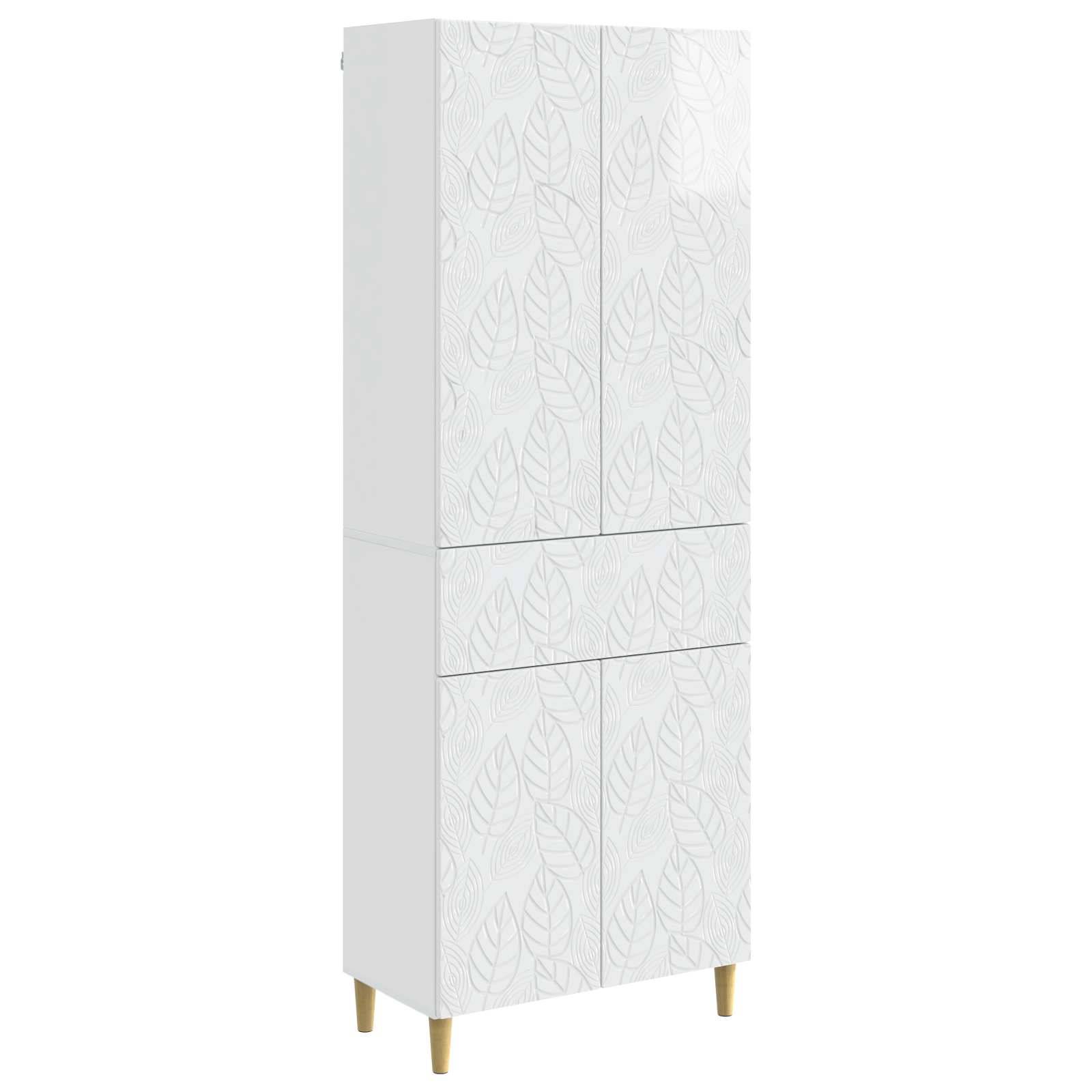 vidaXL Schrankset 2 pcs Hochglanz Weiß Holzwerkstoff
