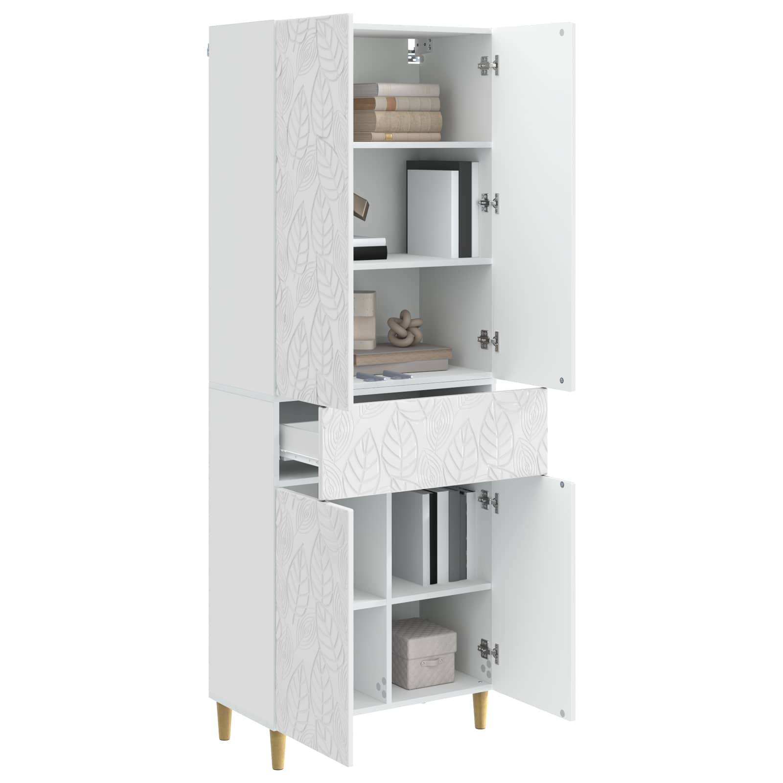 vidaXL Schrankset 2 pcs Hochglanz Weiß Holzwerkstoff