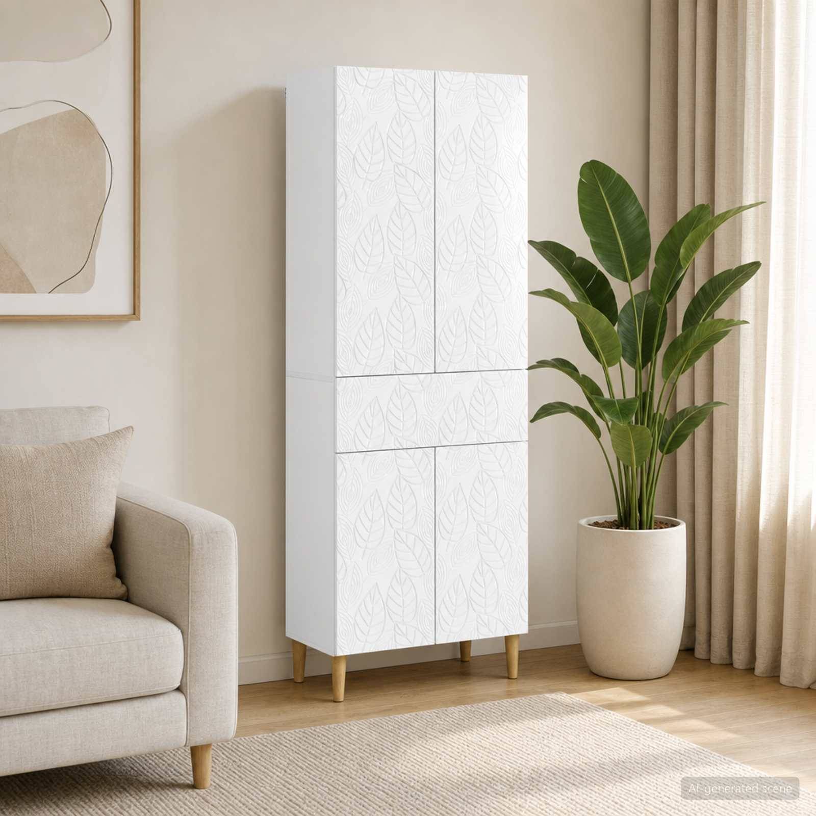vidaXL Schrankset 2 pcs Hochglanz Weiß Holzwerkstoff