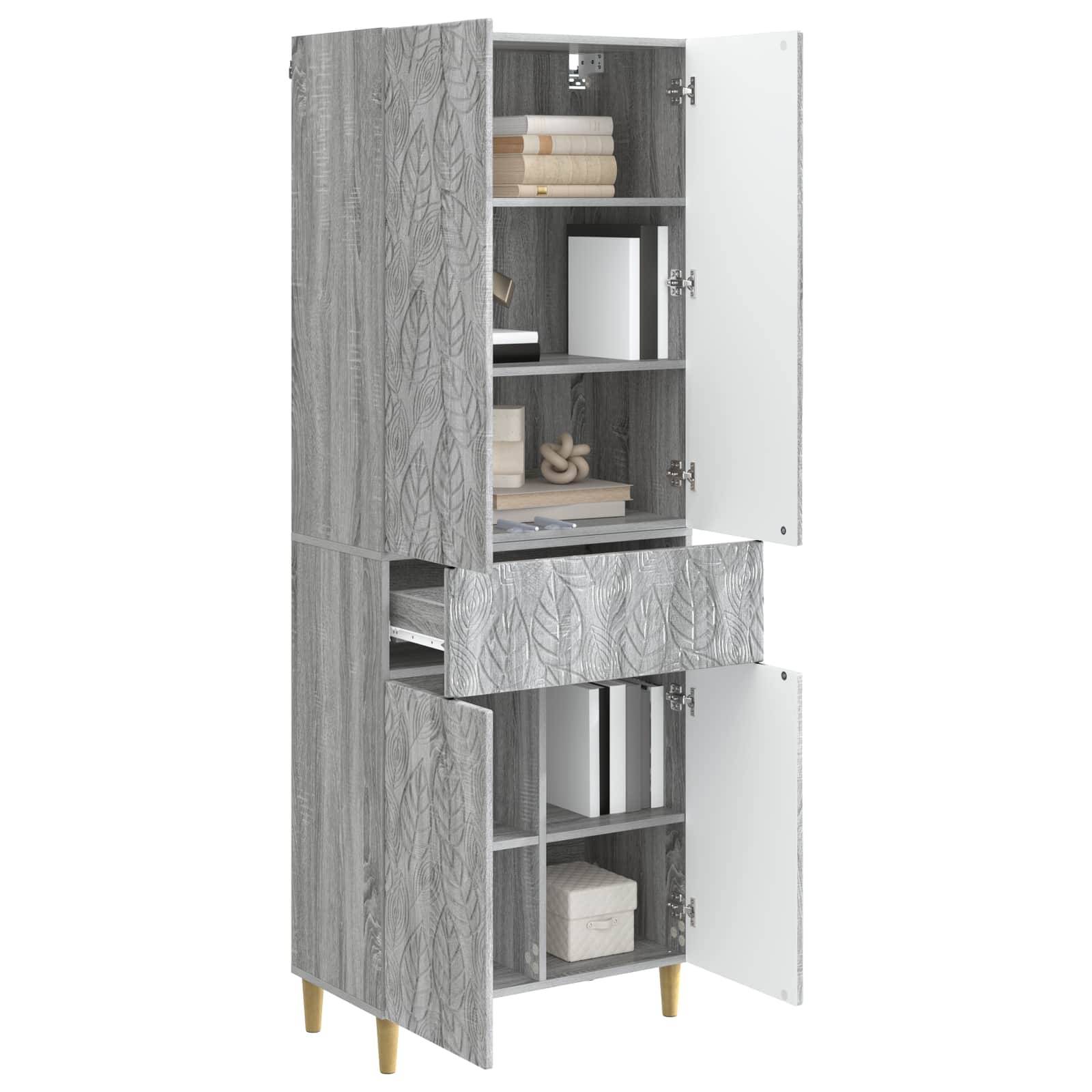 vidaXL Schrankset 2 pcs Grau Sonoma Holzwerkstoff