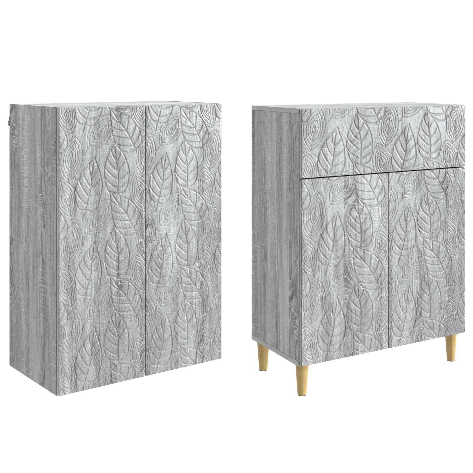 vidaXL Schrankset 2 pcs Grau Sonoma Holzwerkstoff