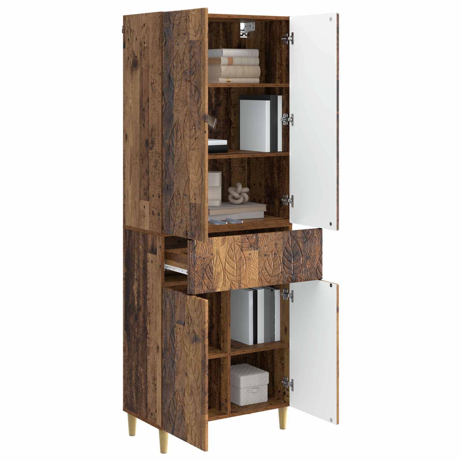 vidaXL Schrankset 2 pcs Altholz Holzwerkstoff
