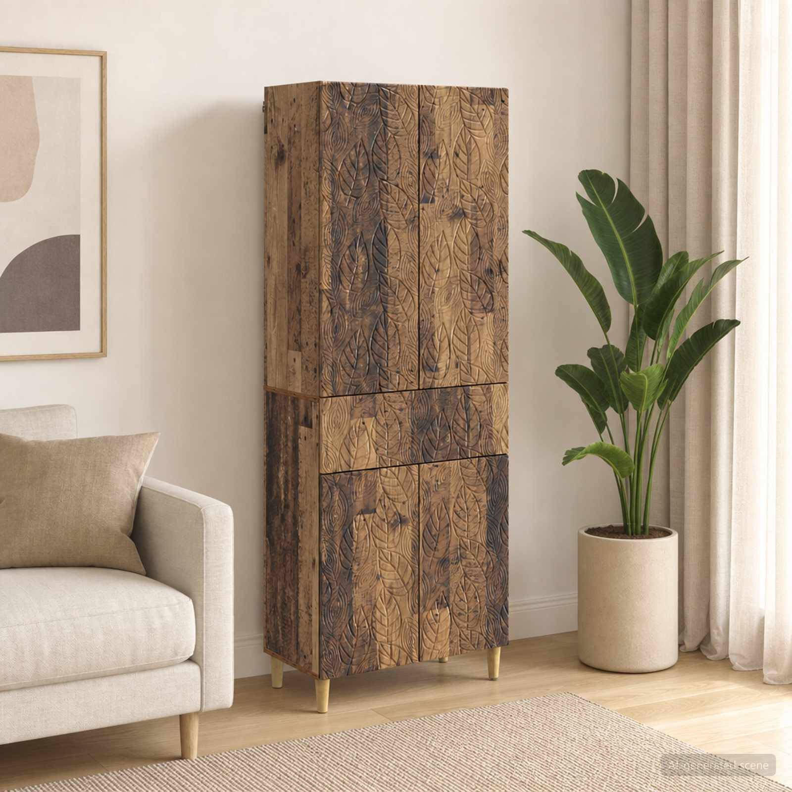 vidaXL Schrankset 2 pcs Altholz Holzwerkstoff