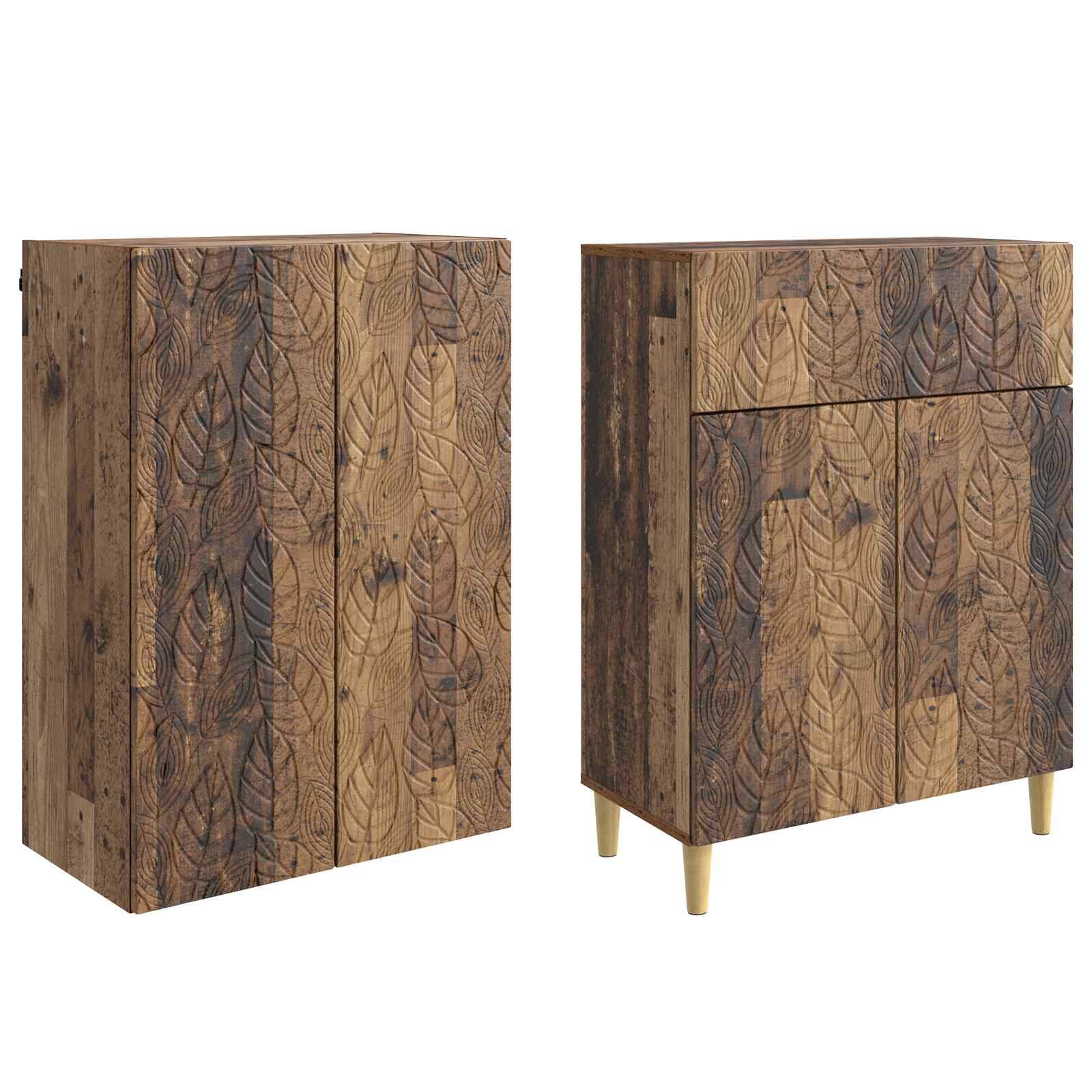 vidaXL Schrankset 2 pcs Altholz Holzwerkstoff