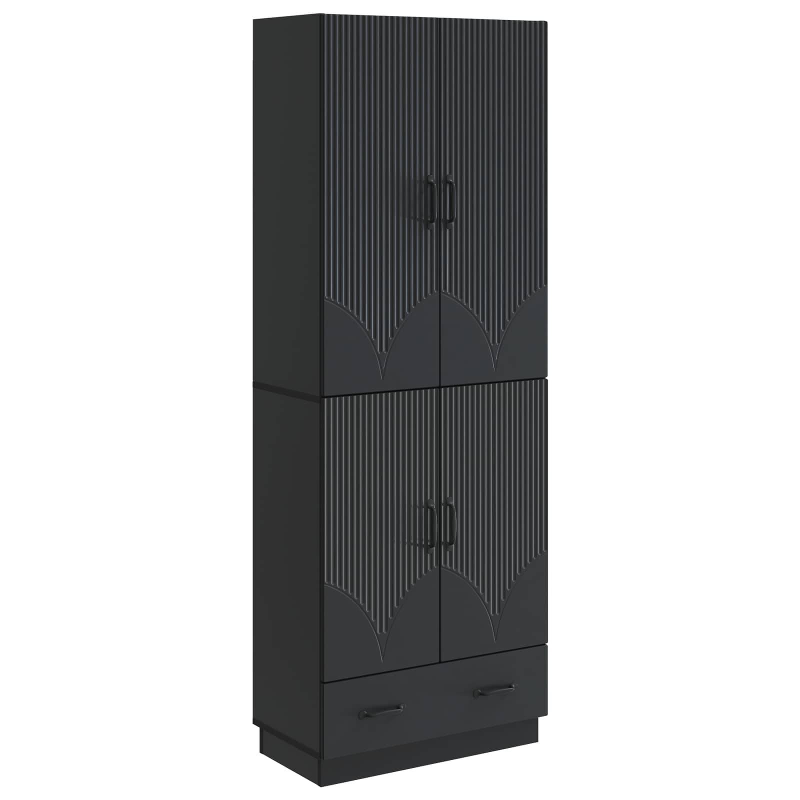 vidaXL Schrankset 2 pcs Schwarz Holzwerkstoff
