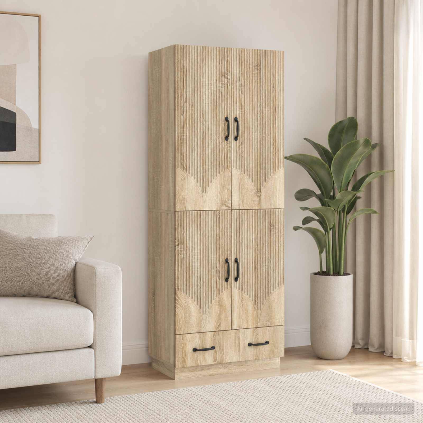 vidaXL Schrankset 2 pcs Sonoma-Eiche Holzwerkstoff