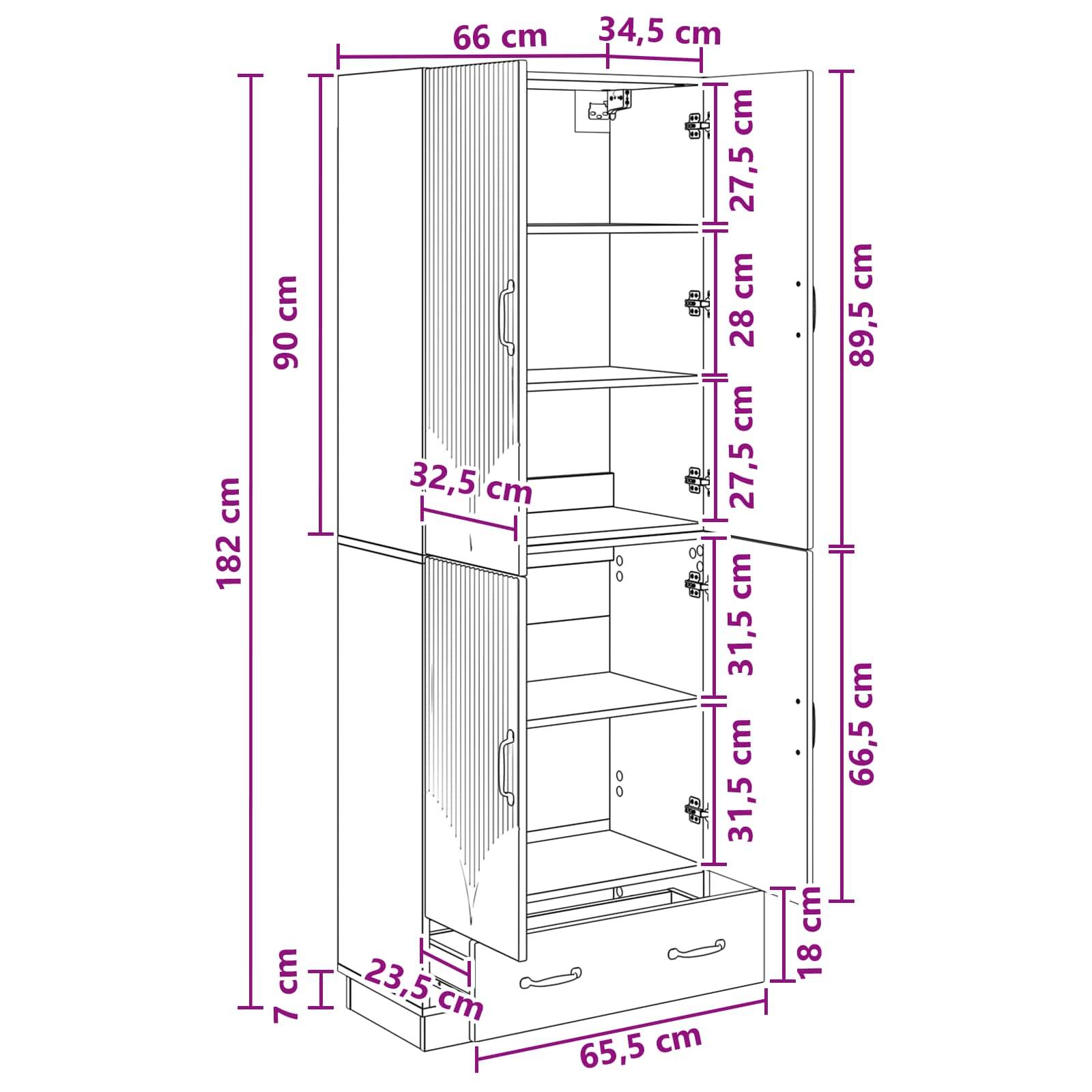vidaXL Schrankset 2 pcs Schwarz Holzwerkstoff