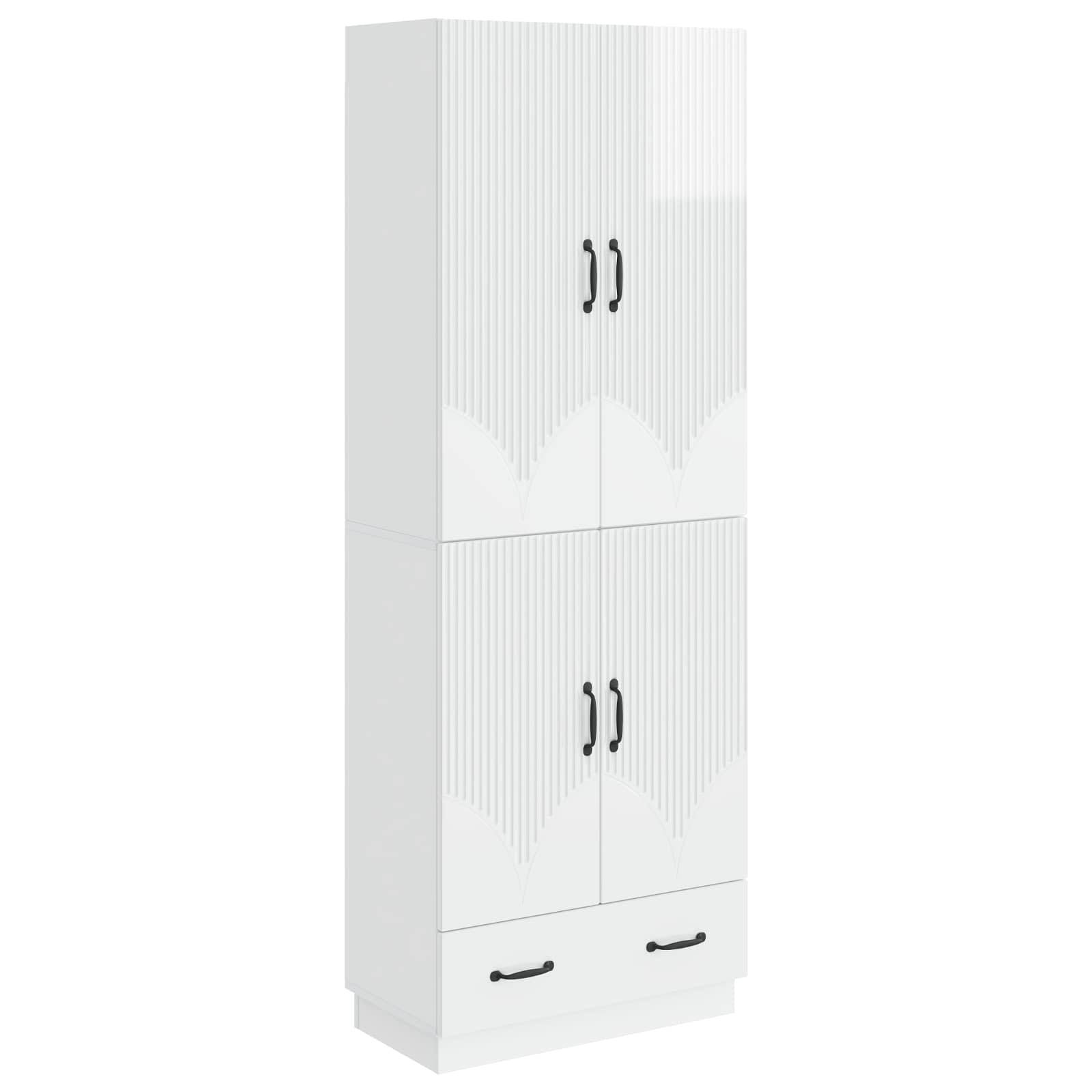 vidaXL Schrankset 2 pcs Hochglanz Weiß Holzwerkstoff
