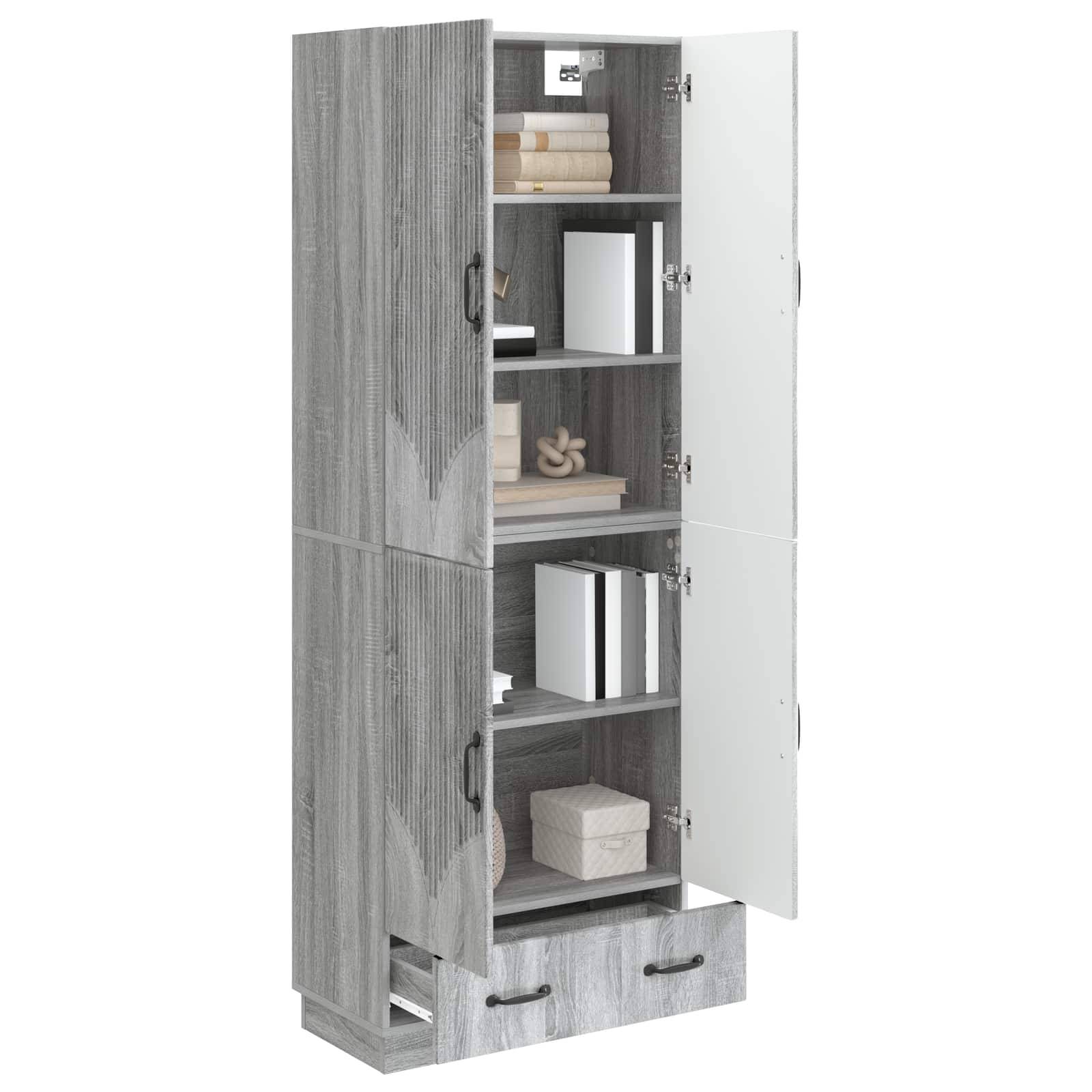 vidaXL Schrankset 2 pcs Grau Sonoma Holzwerkstoff