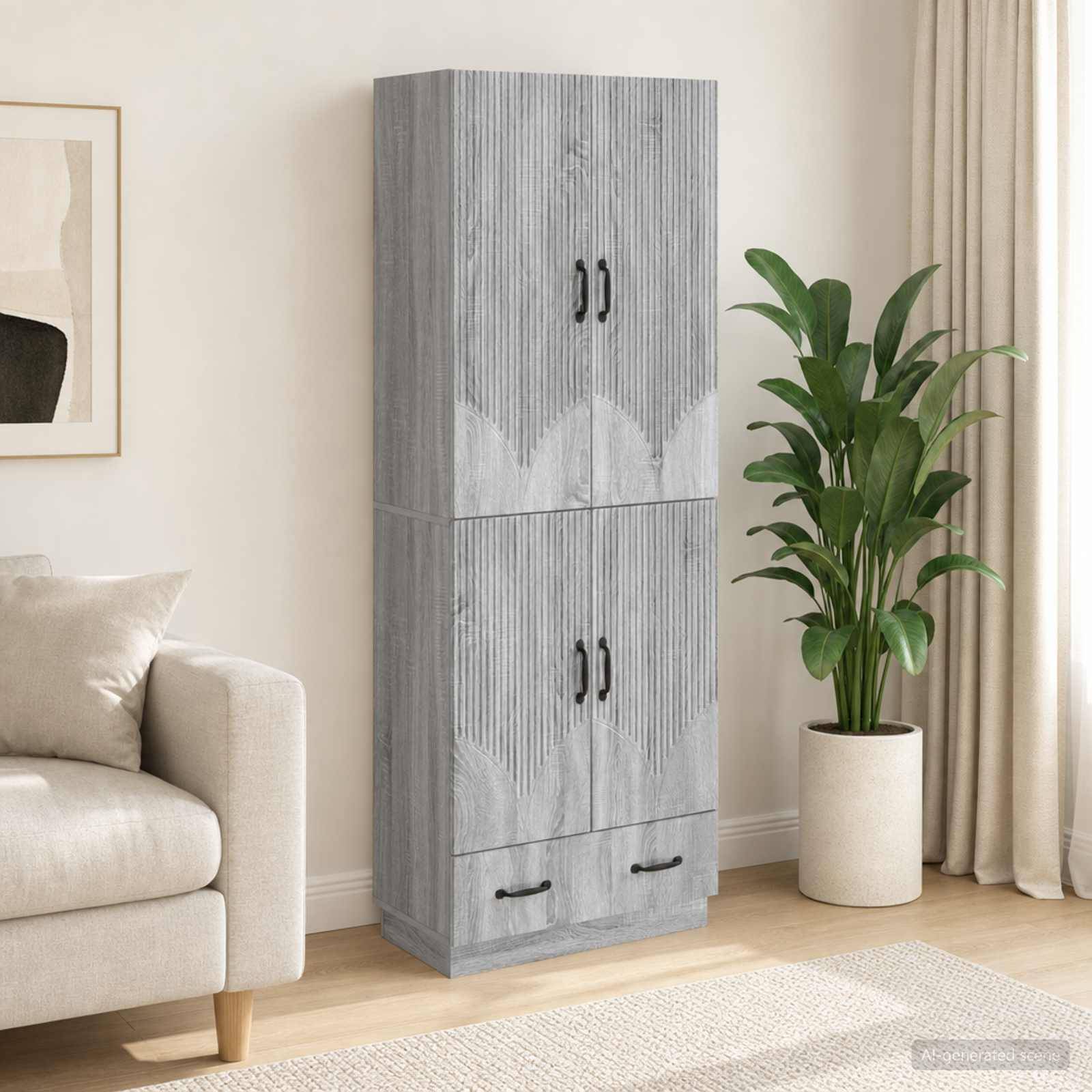 vidaXL Schrankset 2 pcs Grau Sonoma Holzwerkstoff