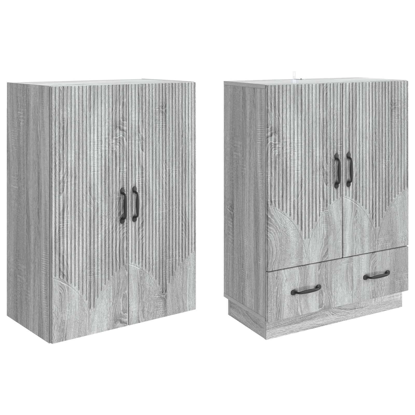 vidaXL Schrankset 2 pcs Grau Sonoma Holzwerkstoff