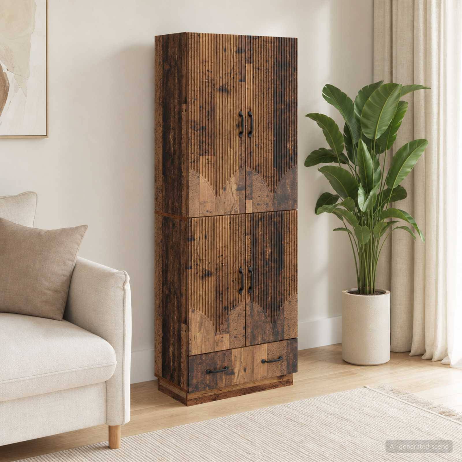vidaXL Schrankset 2 pcs Altholz Holzwerkstoff