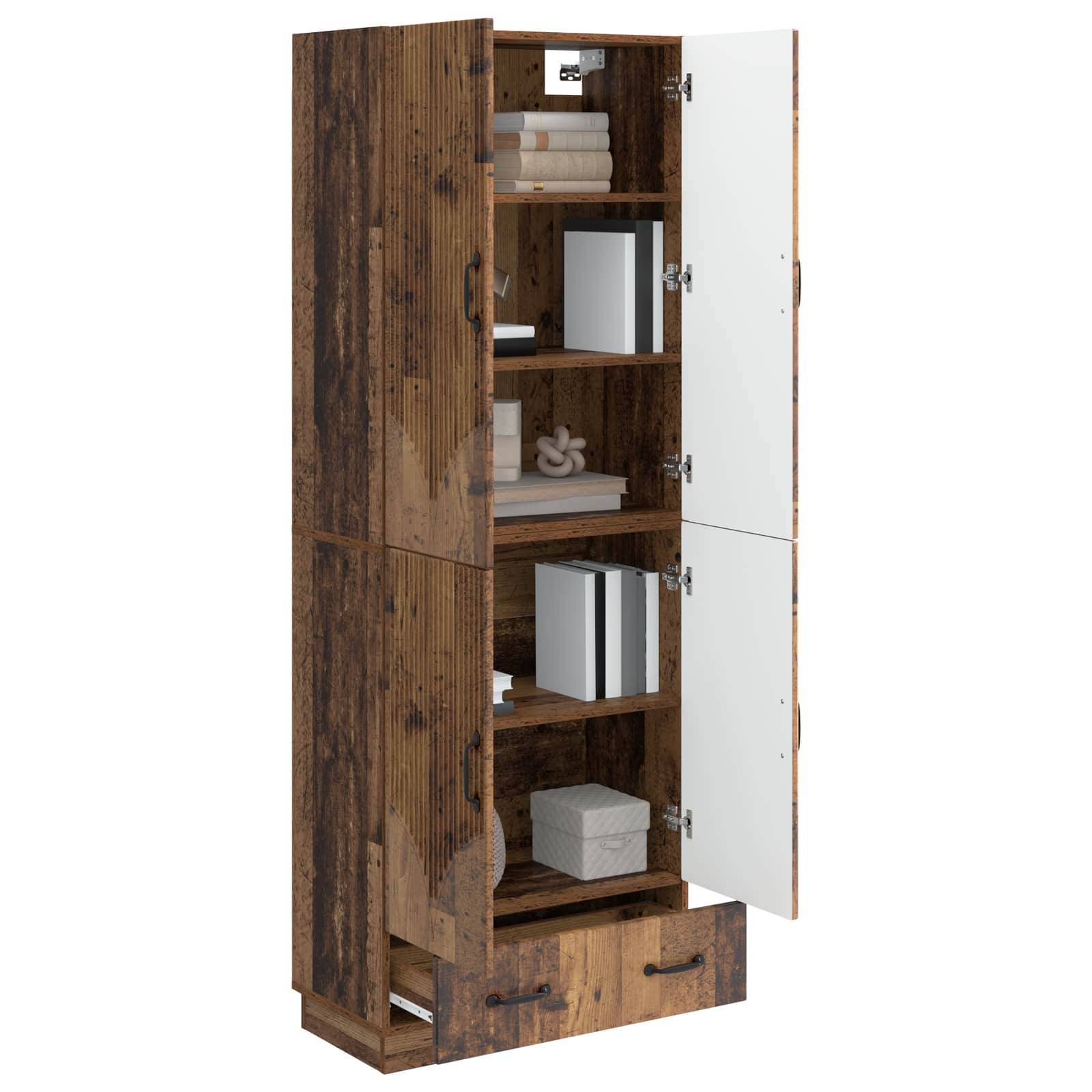vidaXL Schrankset 2 pcs Altholz Holzwerkstoff