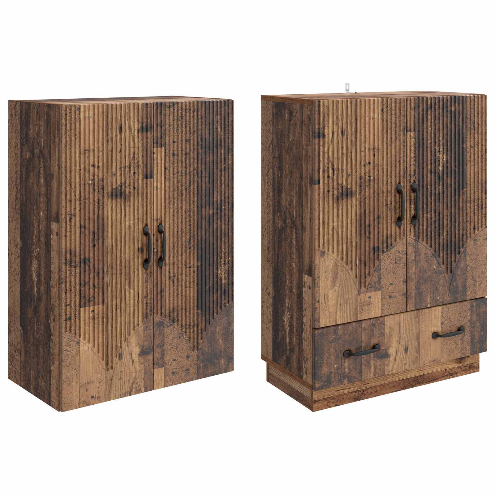 vidaXL Schrankset 2 pcs Altholz Holzwerkstoff