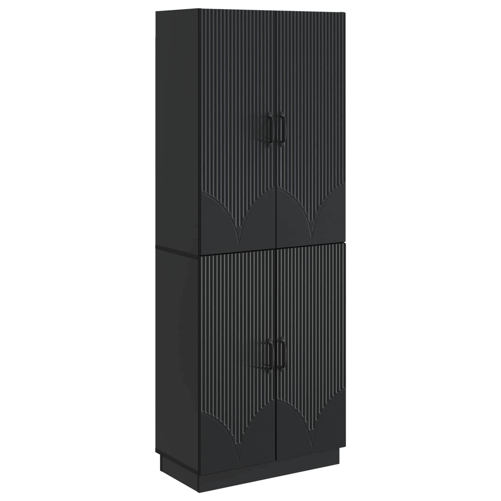 vidaXL Schrankset 2 pcs Schwarz Holzwerkstoff