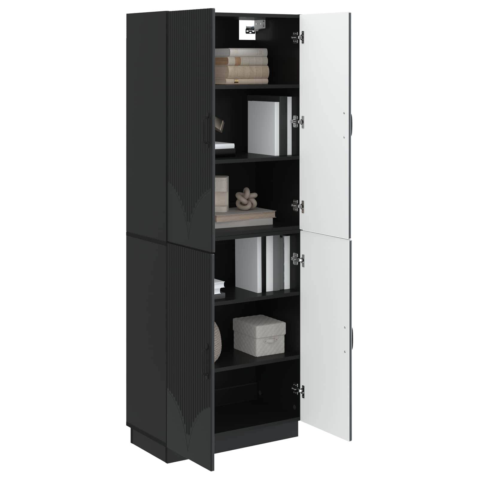 vidaXL Schrankset 2 pcs Schwarz Holzwerkstoff
