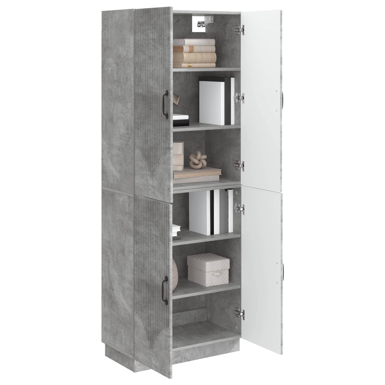 vidaXL Schrankset 2 pcs Betongrau Holzwerkstoff