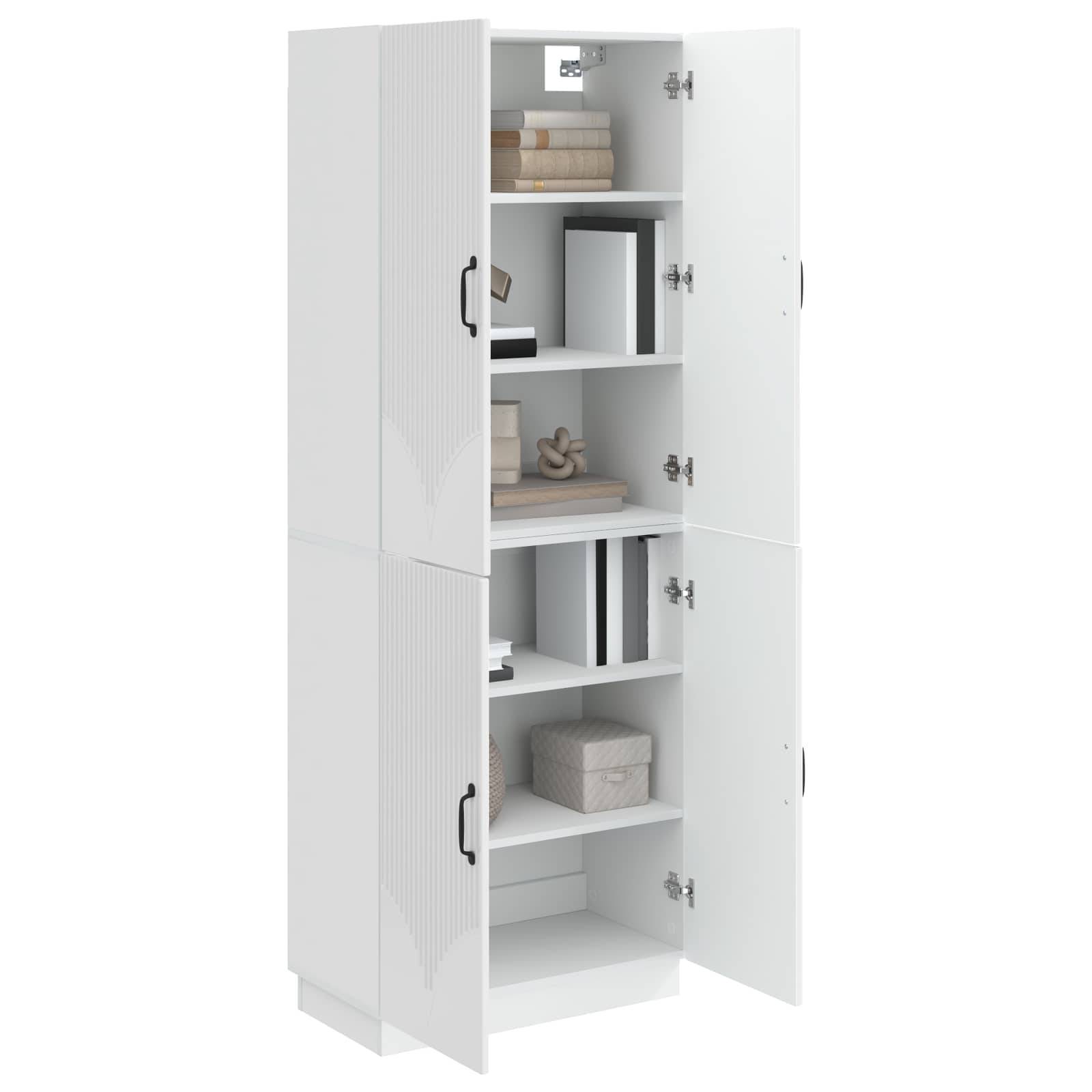 vidaXL Schrankset 2 pcs Hochglanz Weiß Holzwerkstoff