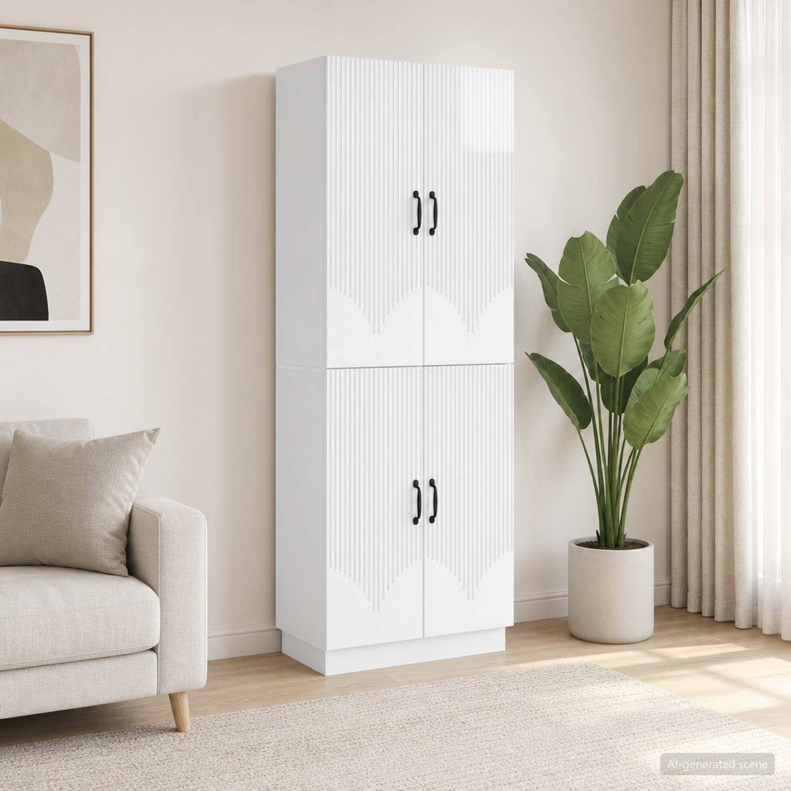 vidaXL Schrankset 2 pcs Hochglanz Weiß Holzwerkstoff
