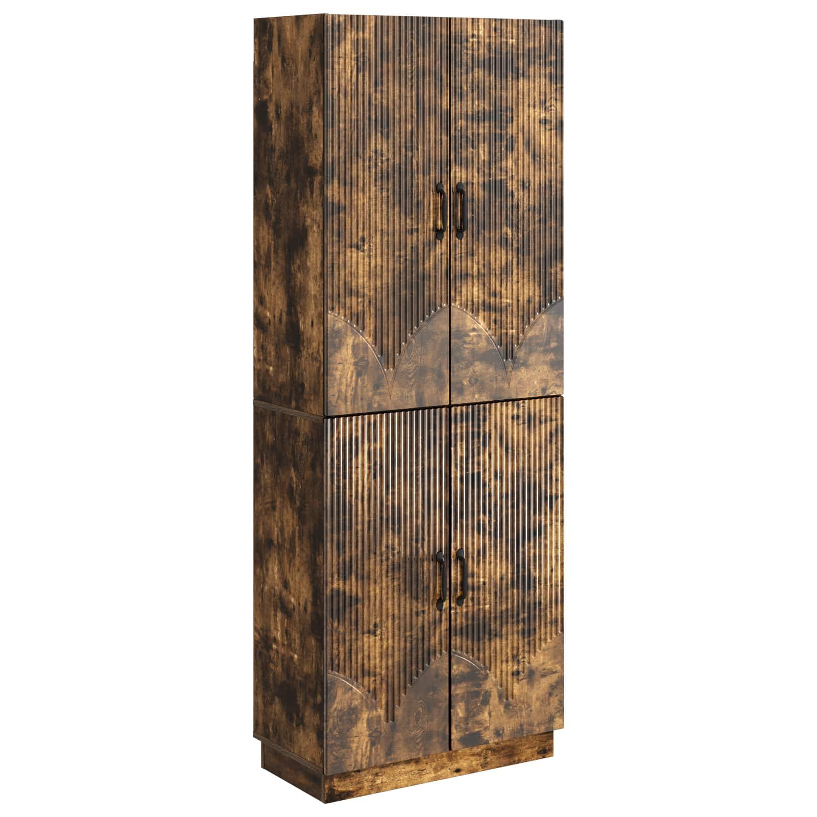 vidaXL Schrankset 2 pcs Geräucherte Eiche Holzwerkstoff