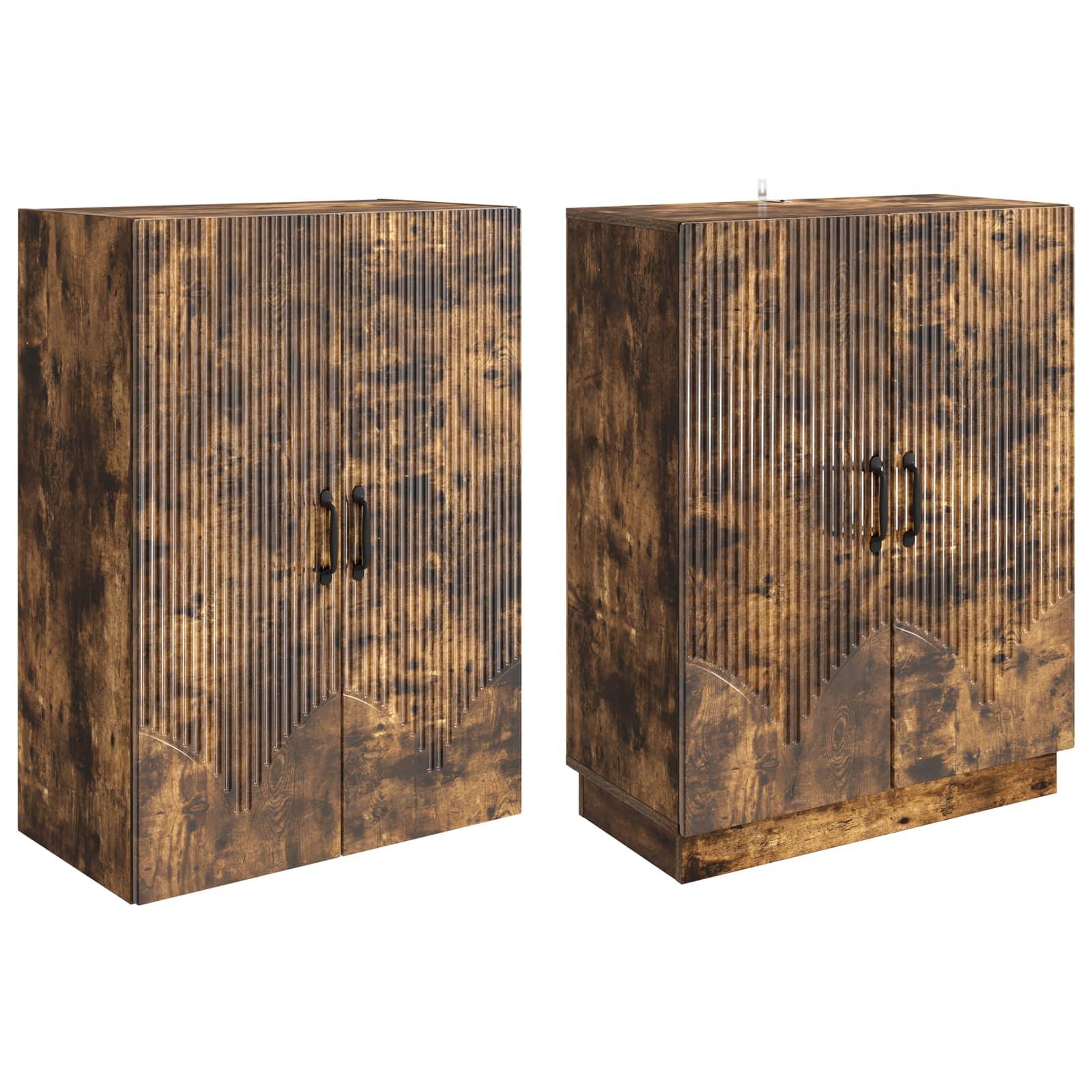 vidaXL Schrankset 2 pcs Geräucherte Eiche Holzwerkstoff