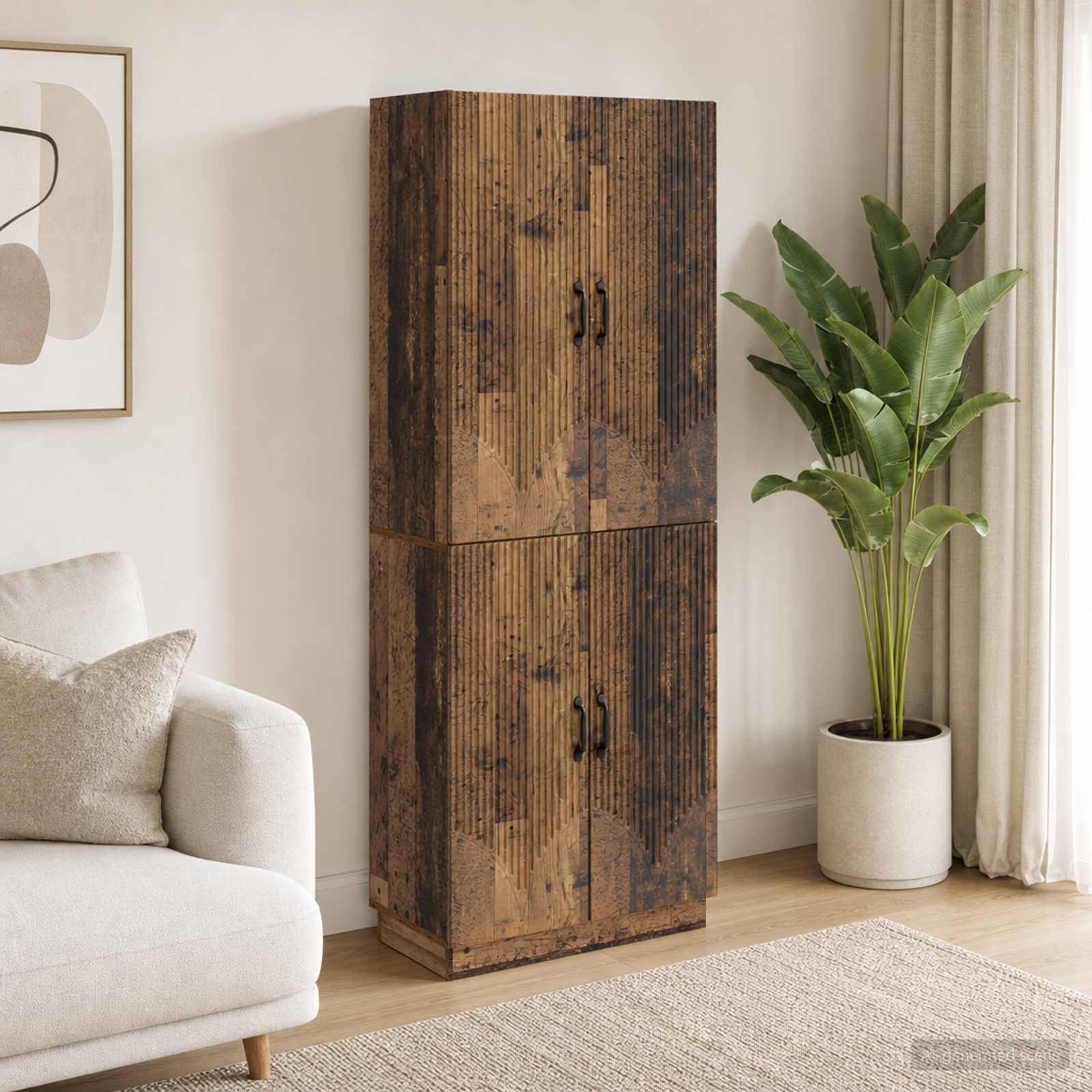 vidaXL Schrankset 2 pcs Altholz Holzwerkstoff