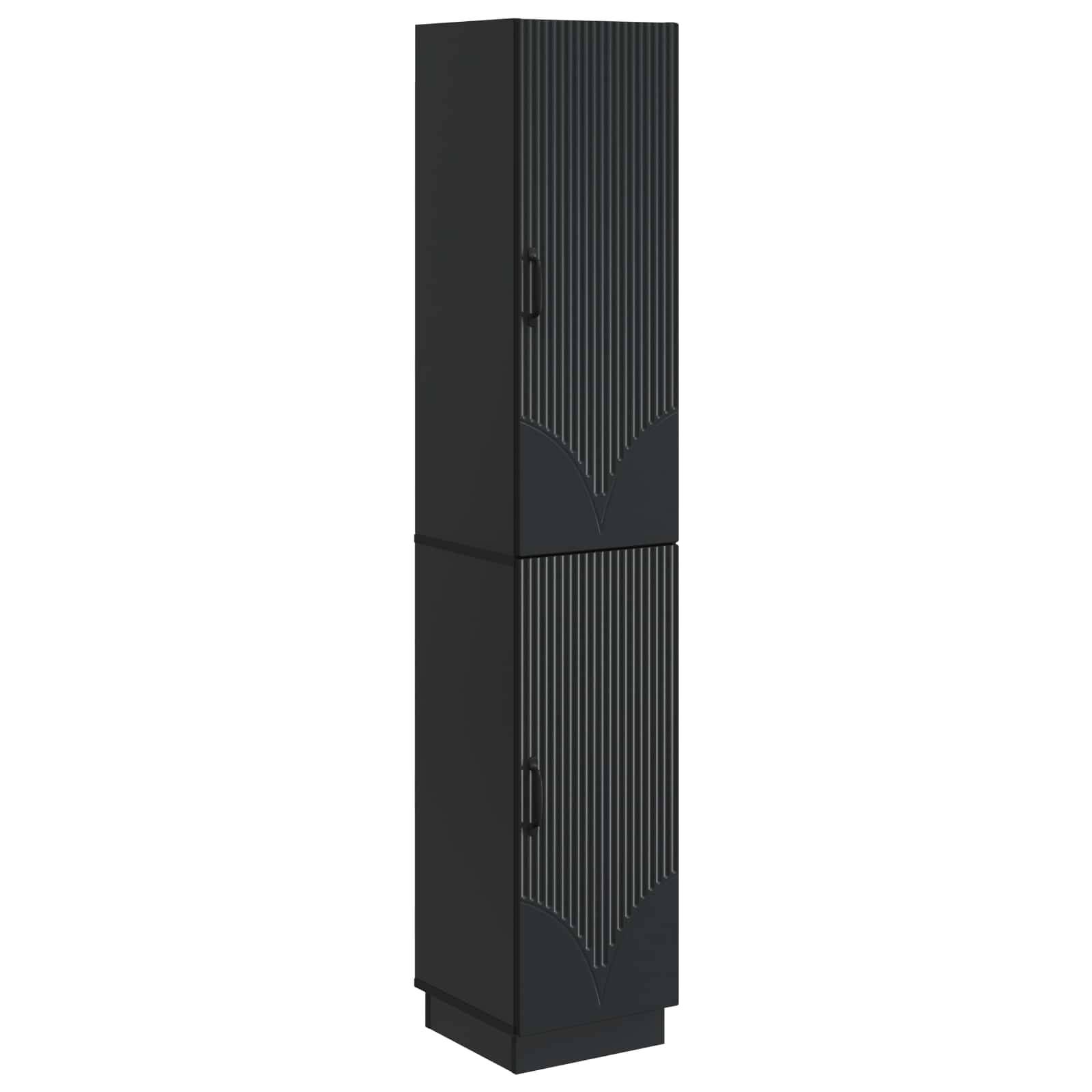 vidaXL Schrankset 2 pcs Schwarz Holzwerkstoff