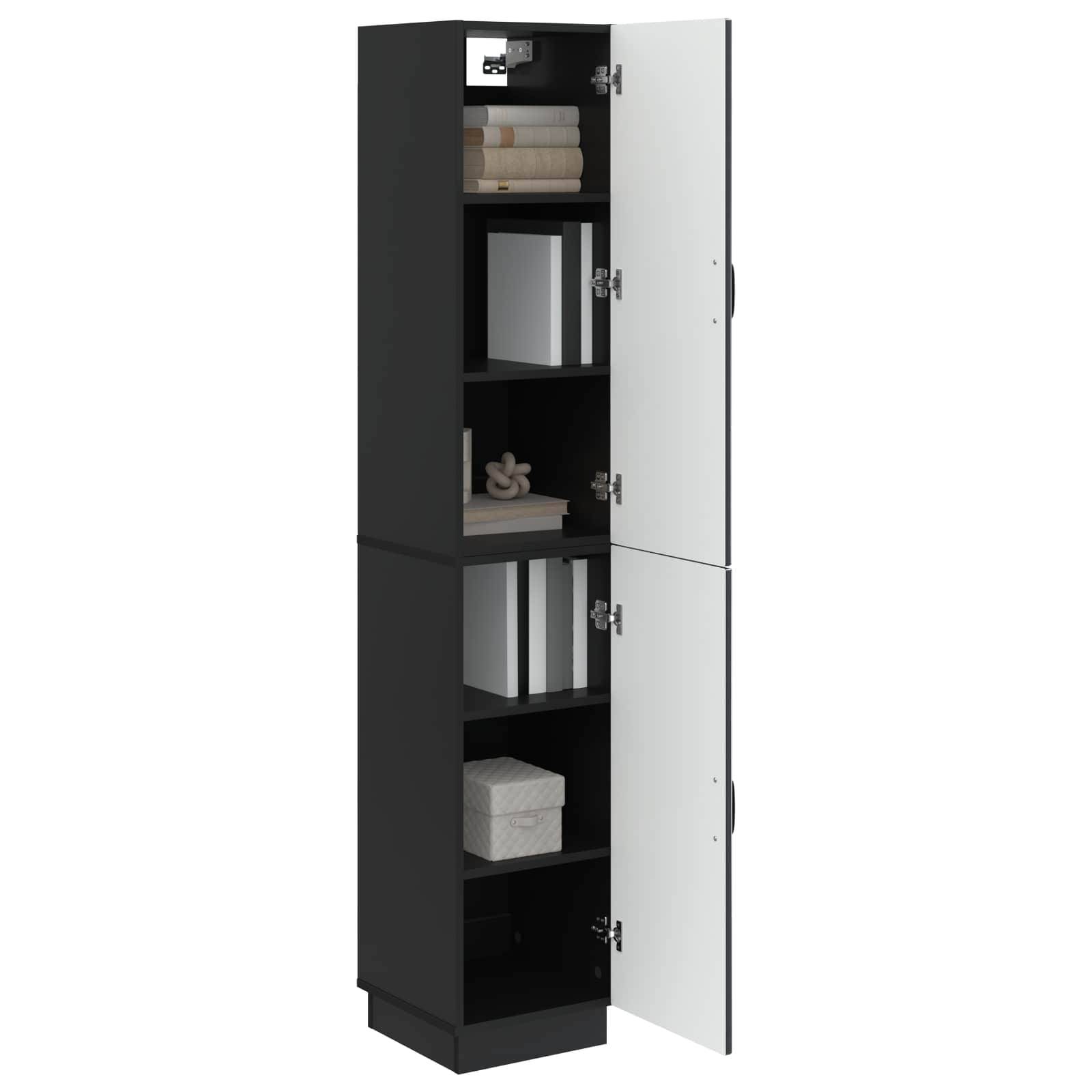 vidaXL Schrankset 2 pcs Schwarz Holzwerkstoff