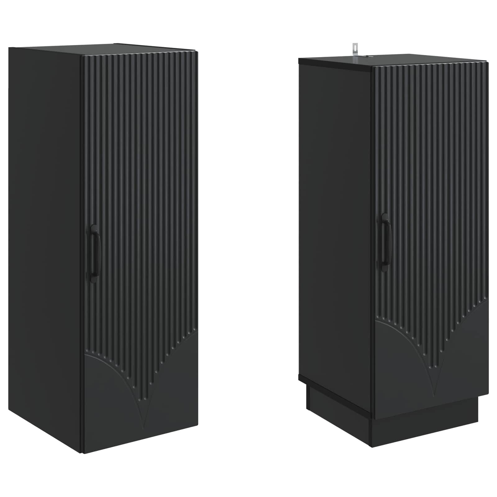 vidaXL Schrankset 2 pcs Schwarz Holzwerkstoff