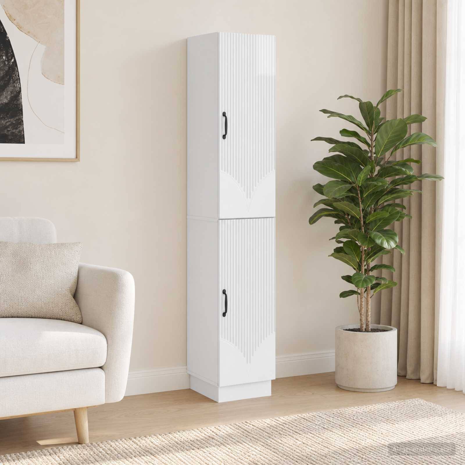vidaXL Schrankset 2 pcs Hochglanz Weiß Holzwerkstoff