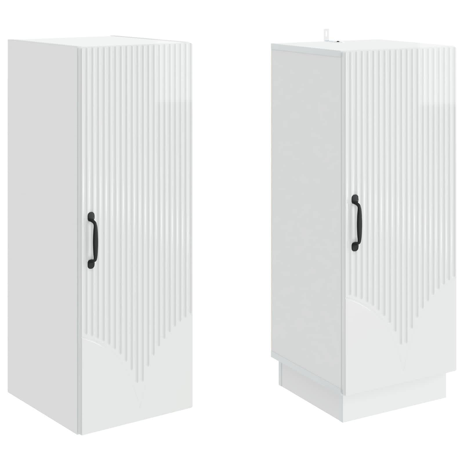 vidaXL Schrankset 2 pcs Hochglanz Weiß Holzwerkstoff
