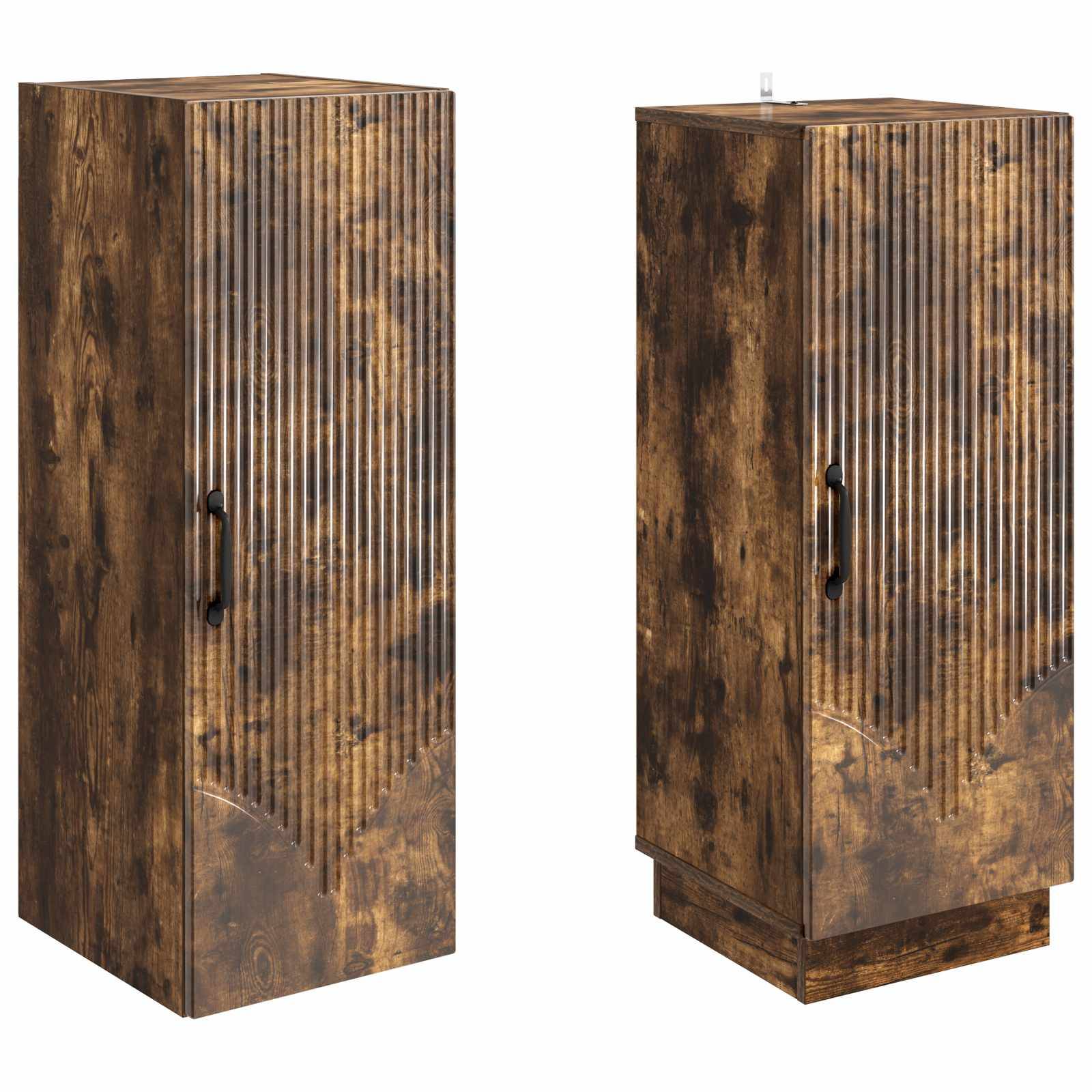 vidaXL Schrankset 2 pcs Geräucherte Eiche Holzwerkstoff