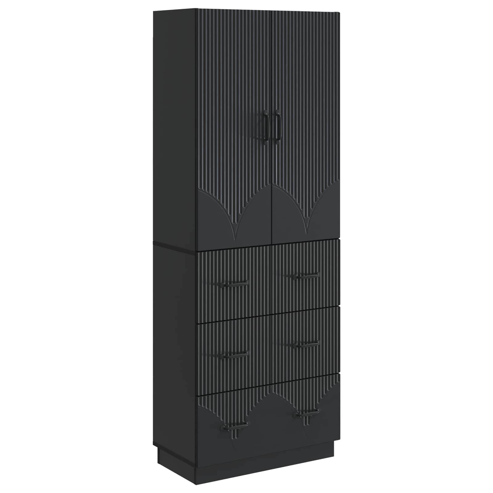 vidaXL Schrankset 2 pcs Schwarz 66 x 34,5 x 87 cm Holzwerkstoff
