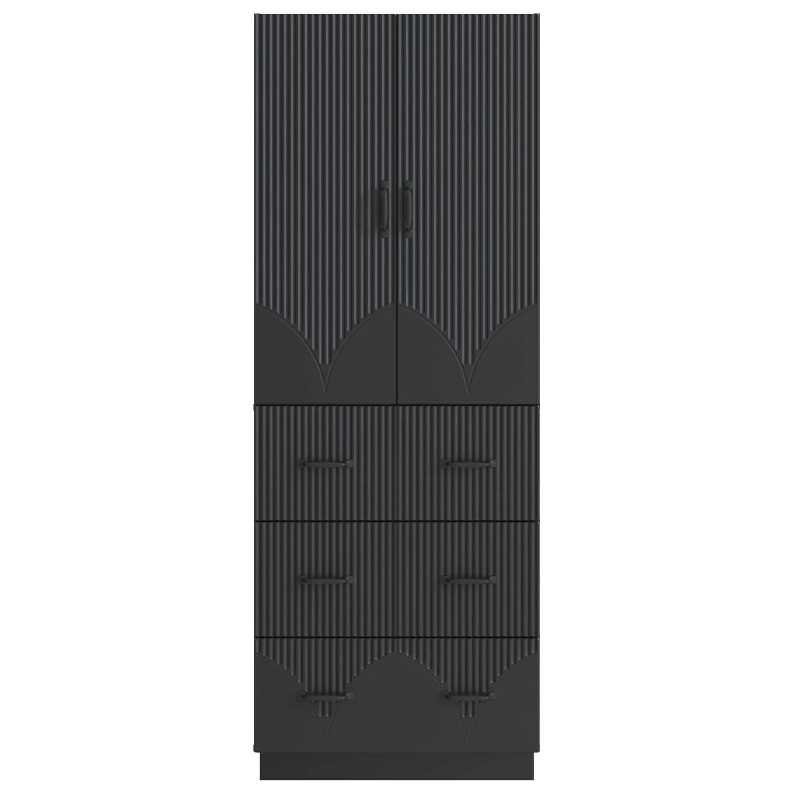 vidaXL Schrankset 2 pcs Schwarz 66 x 34,5 x 87 cm Holzwerkstoff