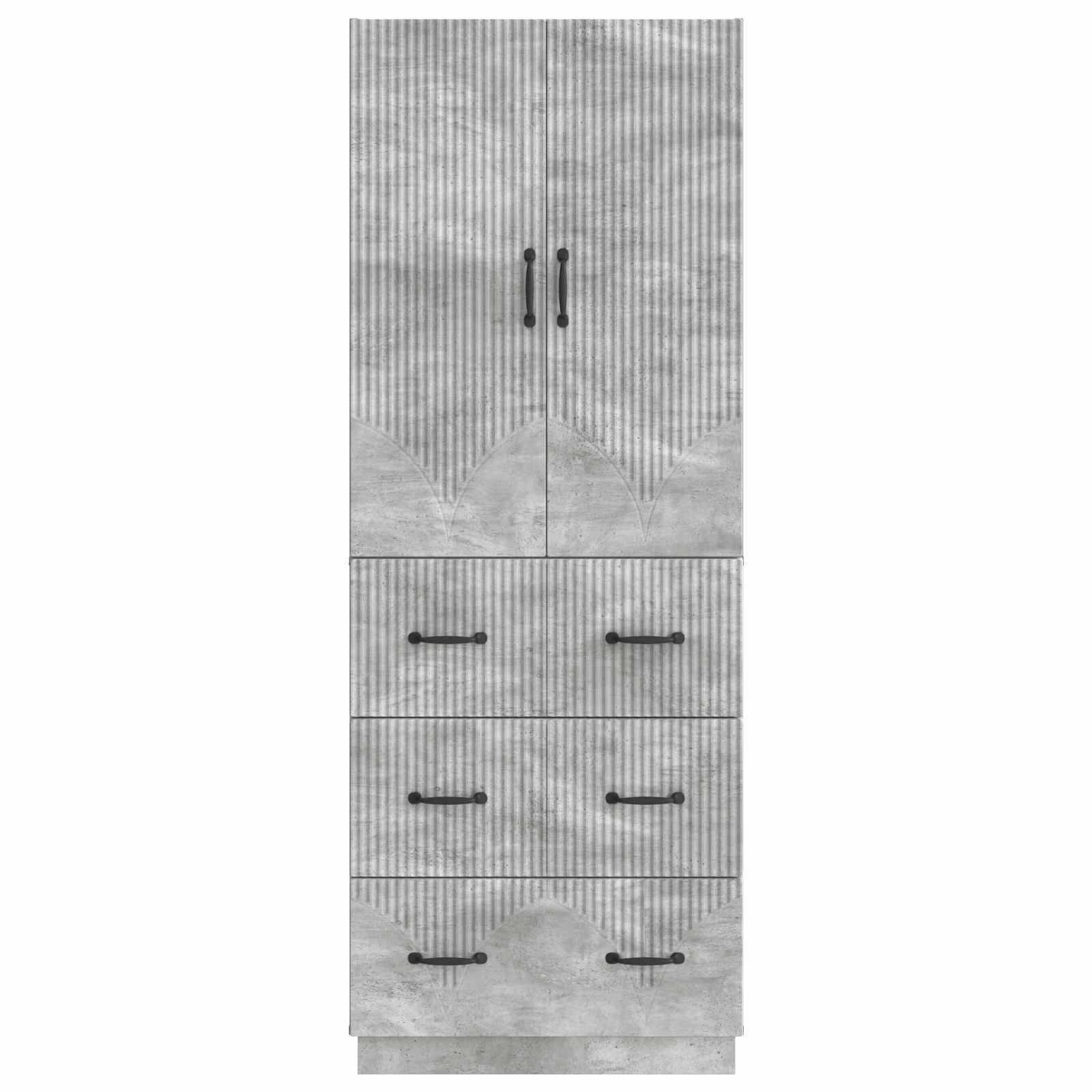 vidaXL Schrankset 2 pcs Betongrau 66 x 34,5 x 87 cm Holzwerkstoff
