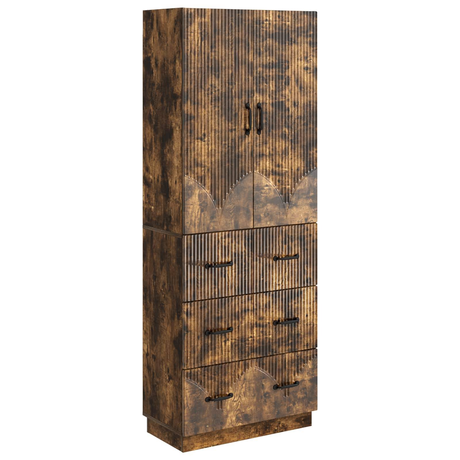 vidaXL Schrankset 2 pcs Geräucherte Eiche 66 x 34,5 x 87 cm