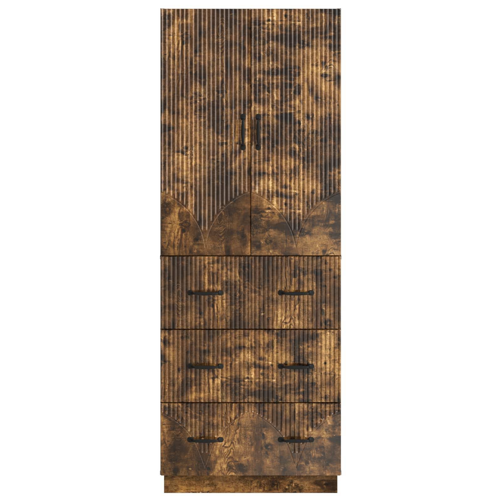 vidaXL Schrankset 2 pcs Geräucherte Eiche 66 x 34,5 x 87 cm