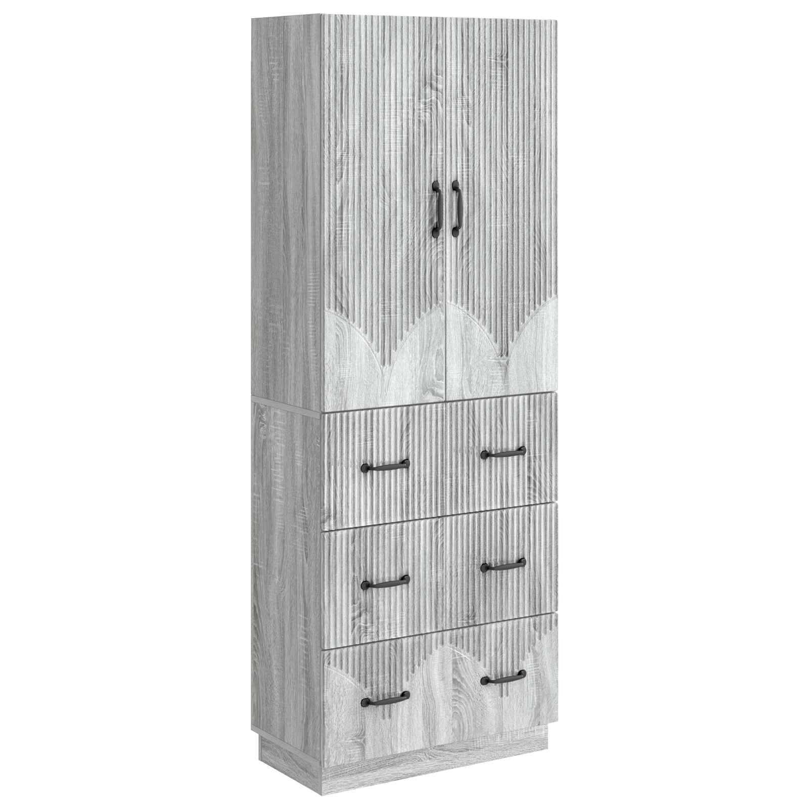 vidaXL Schrankset 2 pcs Grau Sonoma 66 x 34,5 x 87 cm Holzwerkstoff