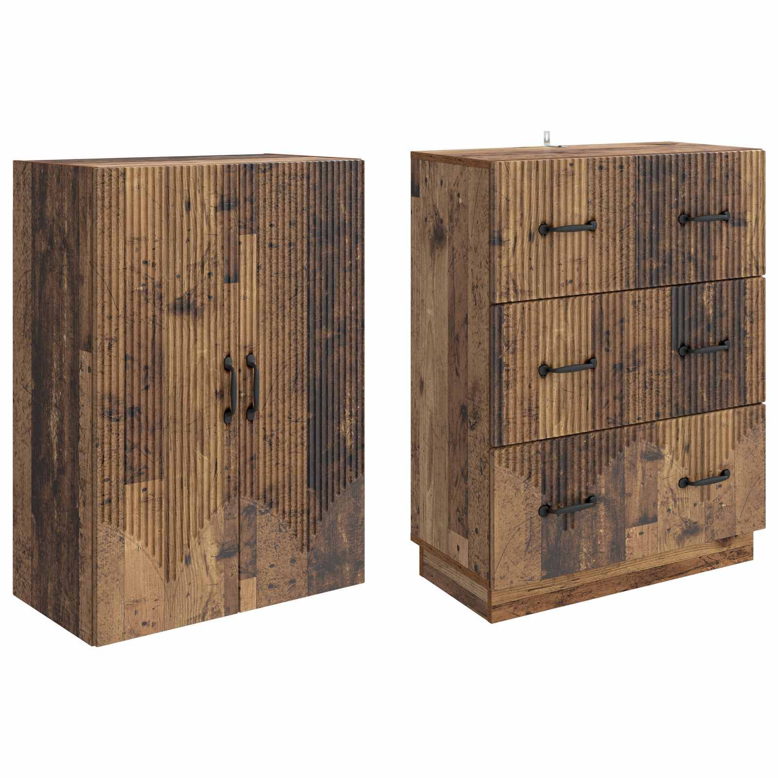 vidaXL Schrankset 2 pcs Altholz 66 x 34,5 x 87 cm Holzwerkstoff