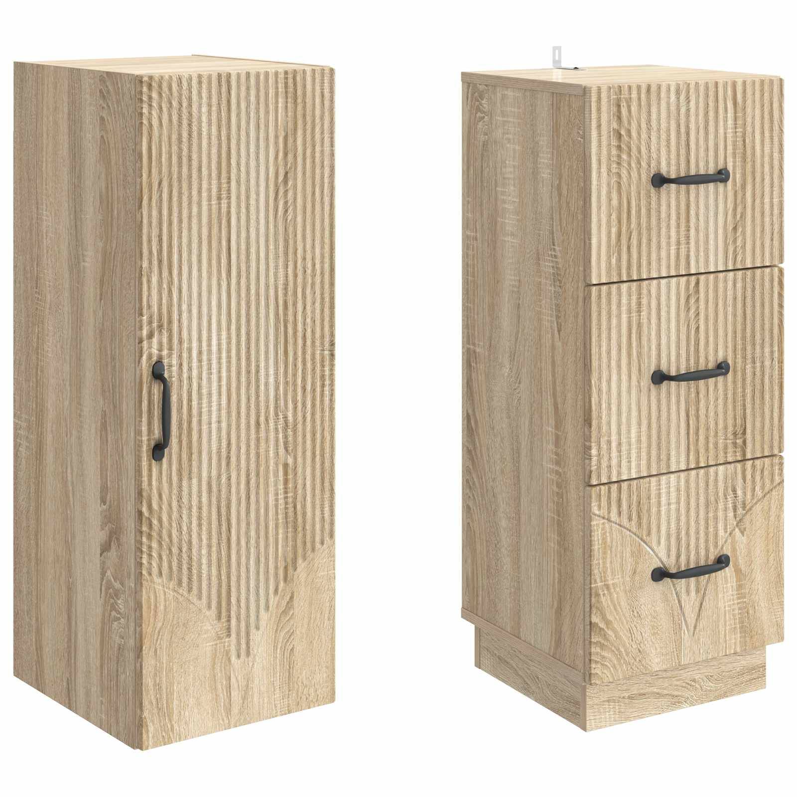 vidaXL Schrankset 2 pcs Sonoma-Eiche 33 x 34,5 x 87 cm Holzwerkstoff