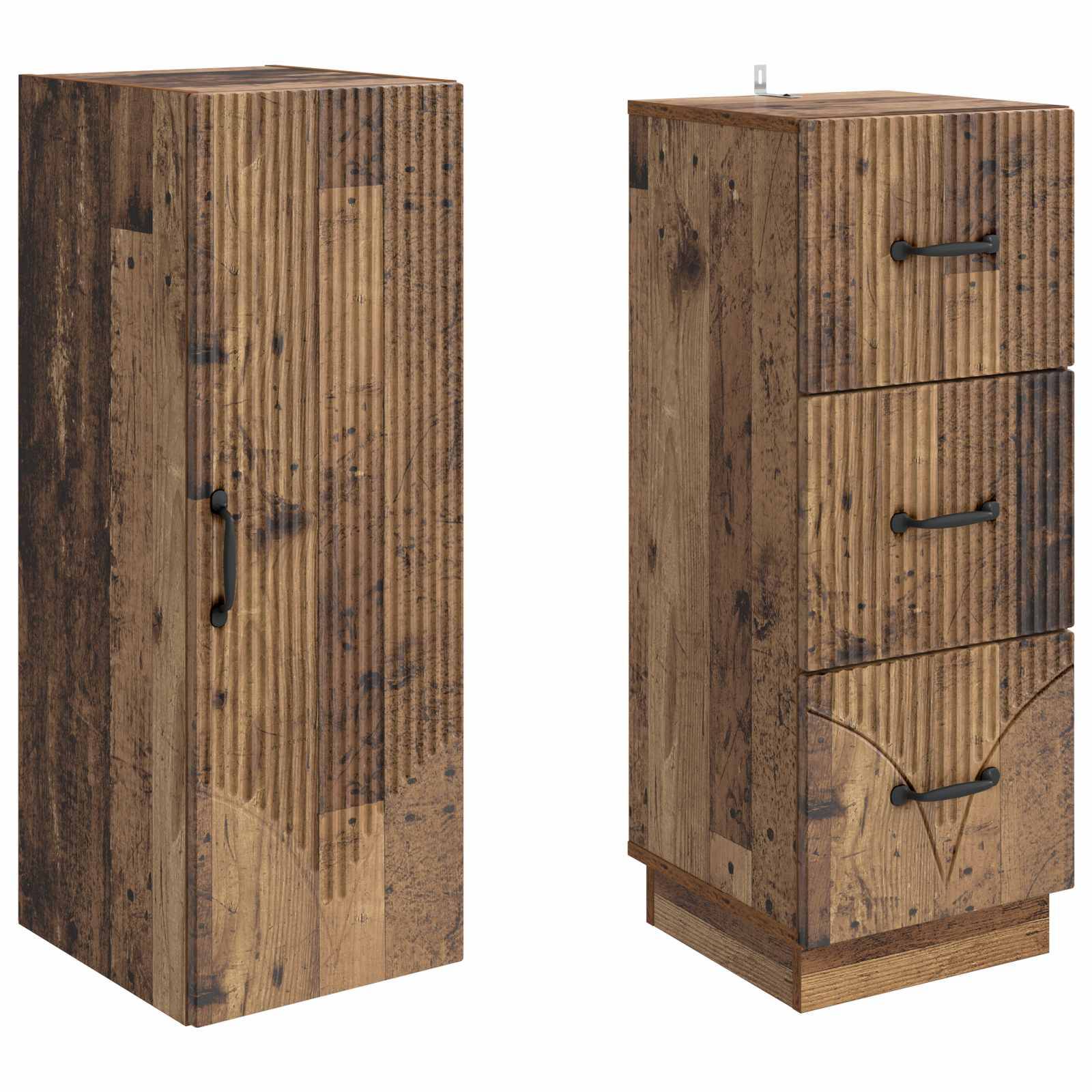 vidaXL Schrankset 2 pcs Altholz 33 x 34,5 x 87 cm Holzwerkstoff